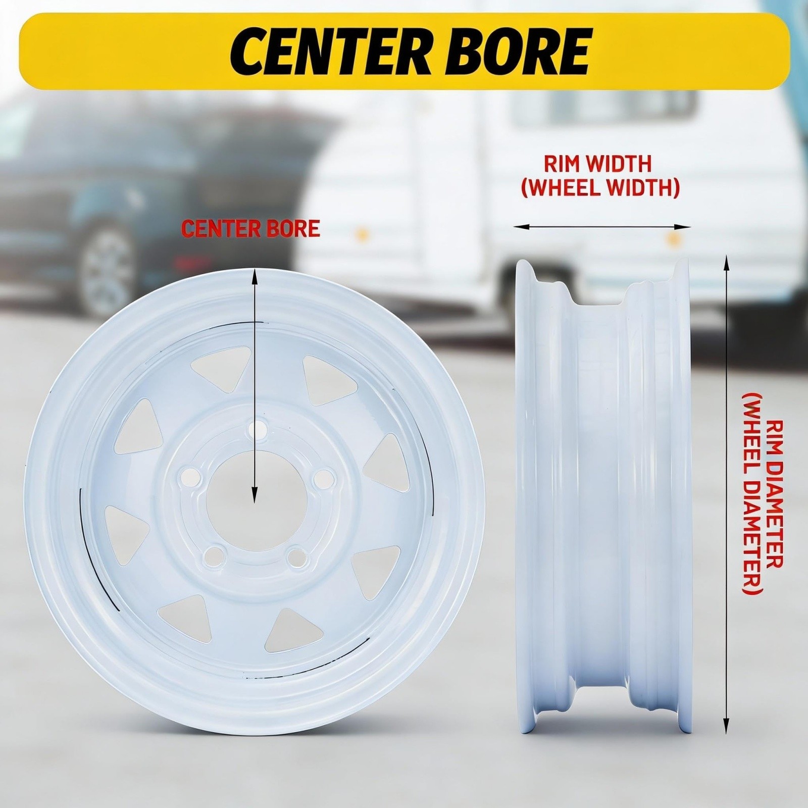 2PCS 4.80-8 Trailer Tires & Wheels Center Bore 2.85″ Lawn Mower Tractor 4 Lug