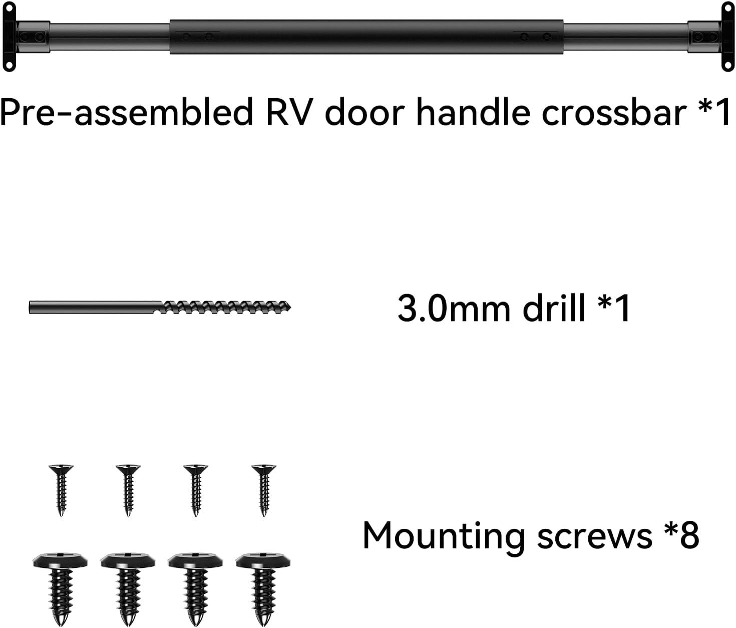 19.9″ to 32.3″ Adjustable Aluminum Camper Screen Door Crossbar, Sturdy Non-Sl…