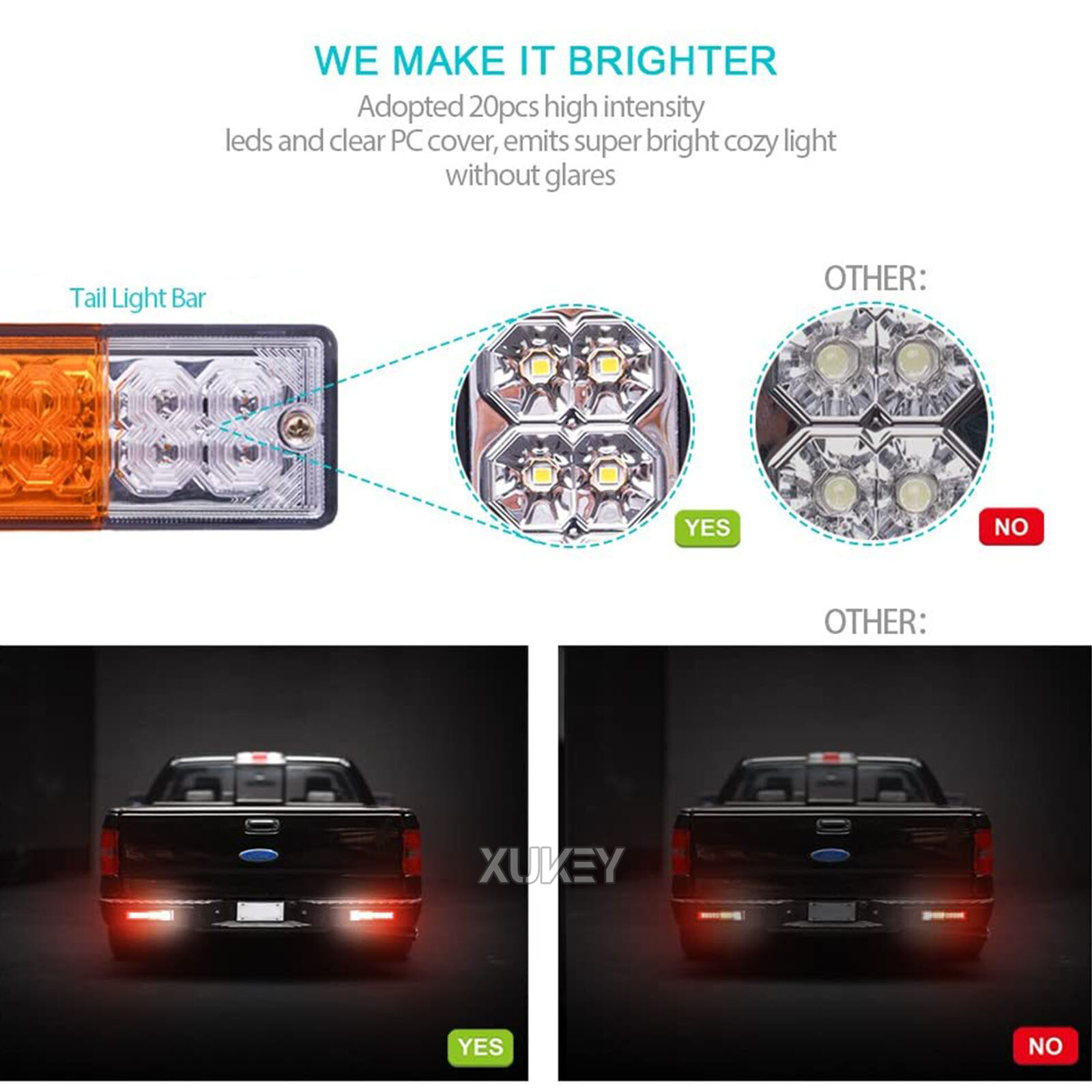 LED Trailer Stop Turn Tail Lights Boat Rectangle Reverse Brake Rear Lamp Truck ி