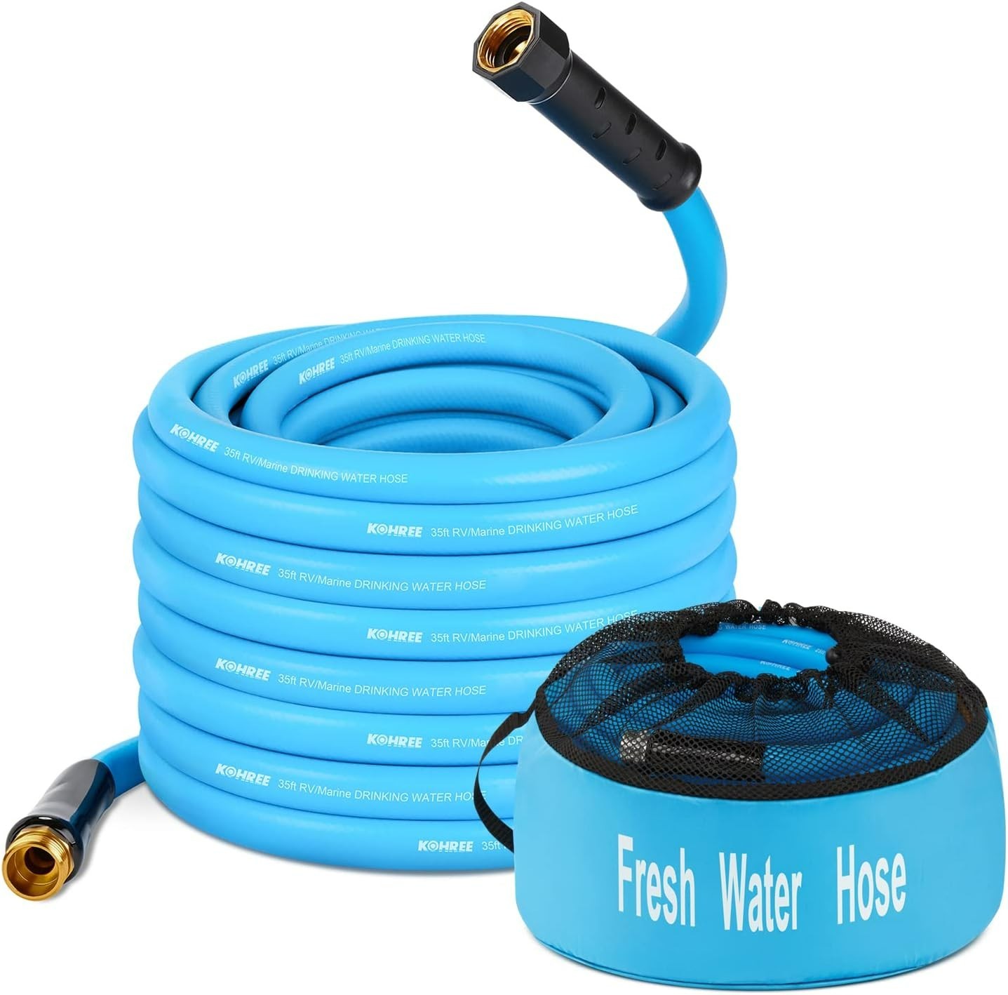 35FT RV Water Hose with Storage Bag – Safe Drinking Water, No Kink, Leak-Free