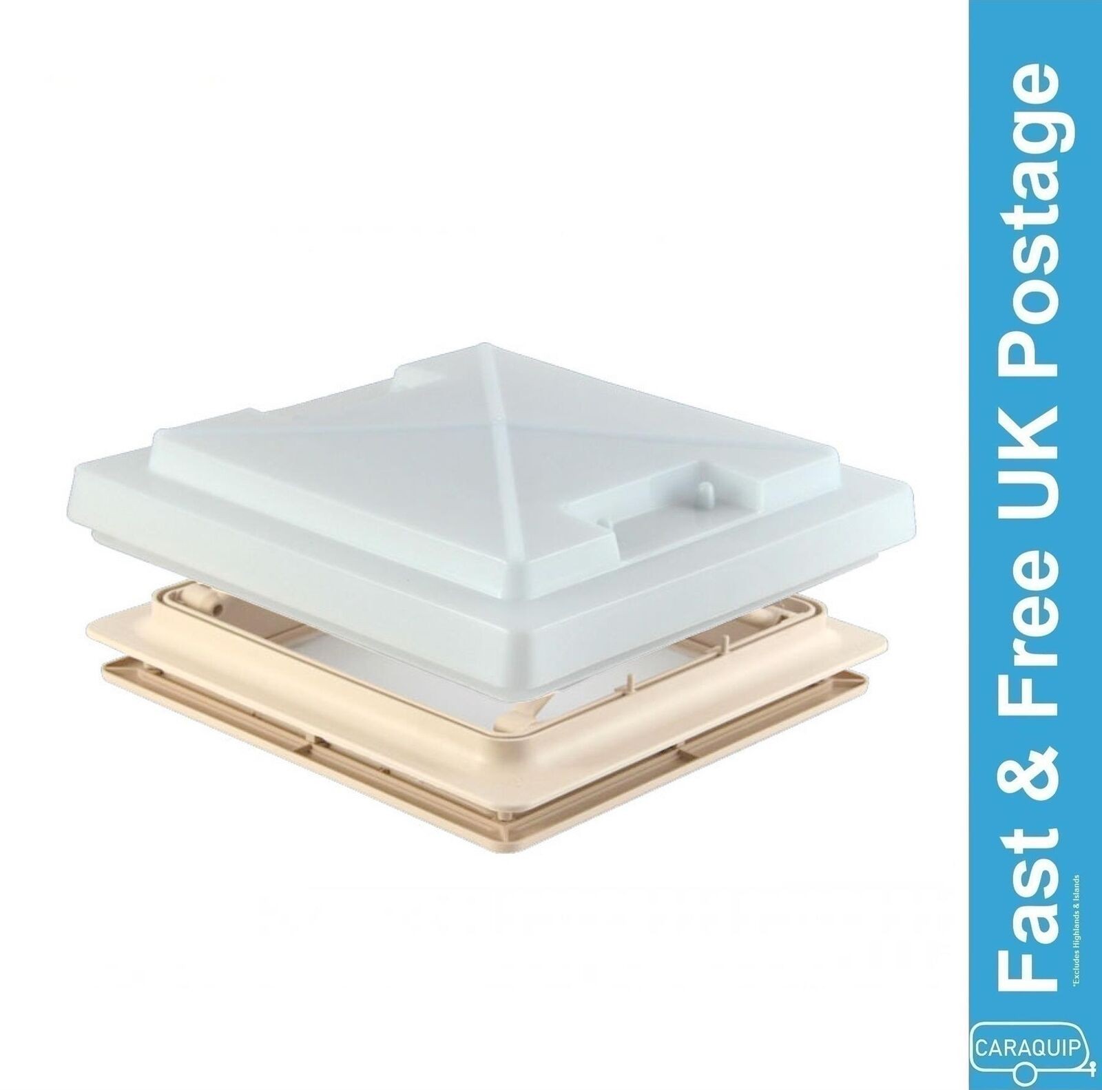 MPK Motorhome Rooflight Vent 400 x 400 Skylight Flynet & Blind White RV – 900043