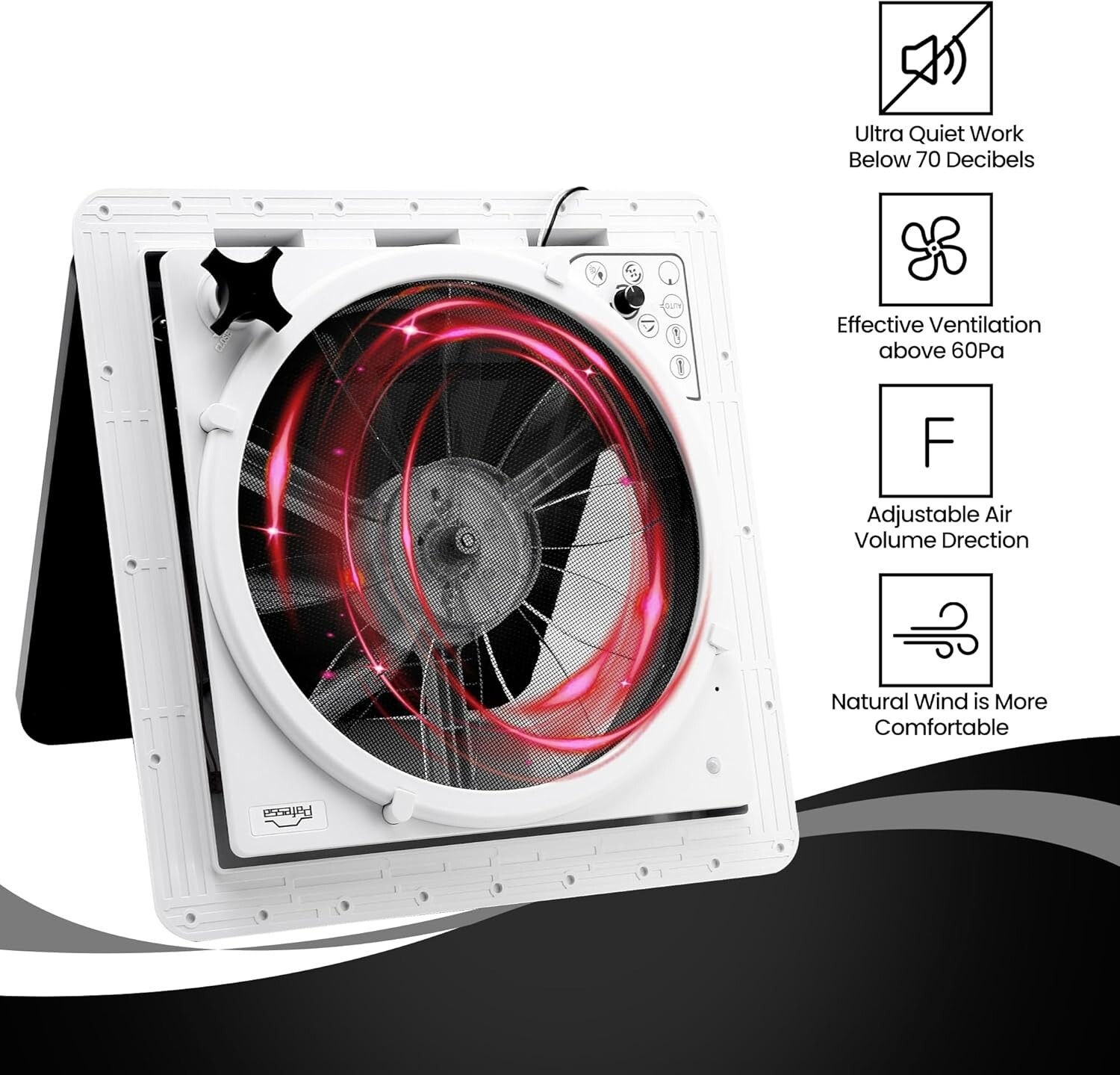 Pafessa USA 14″ RV Roof Vent Fan with Rain & Temperature Systems wRemote Control