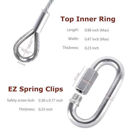 2Pcs Lift Cable for Trailer Gate Assist, EZ Spring Clips & 4Pcs Rollers Pins Was