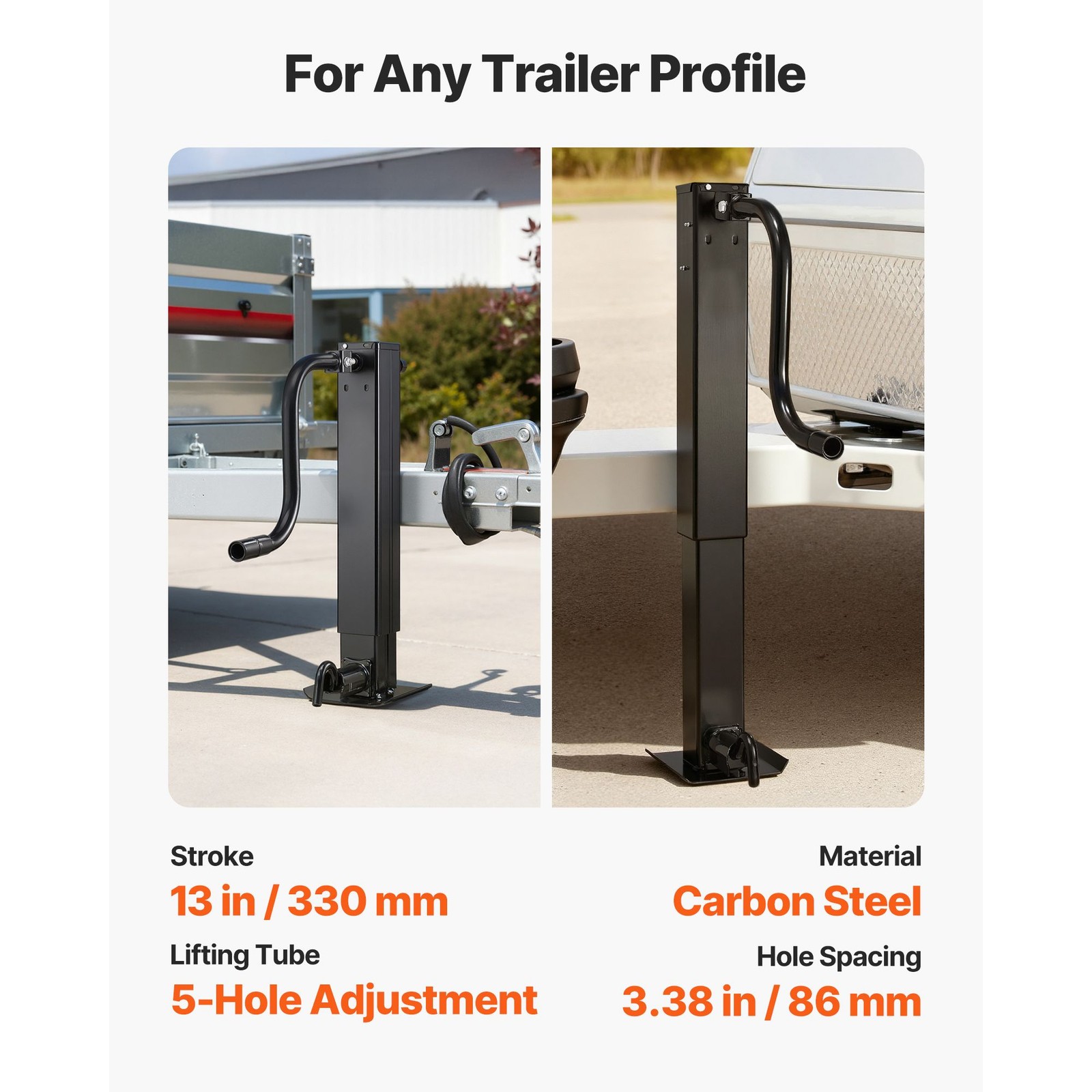 12000lb Heavy-Duty Trailer Jack 26in Lift Weld-on