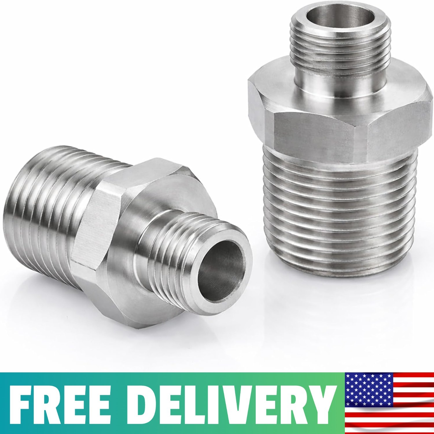 1/2 To 3/8 Reducer, 3/8 To 1/2 RV Faucet Adapter Stainless Steel Compression
