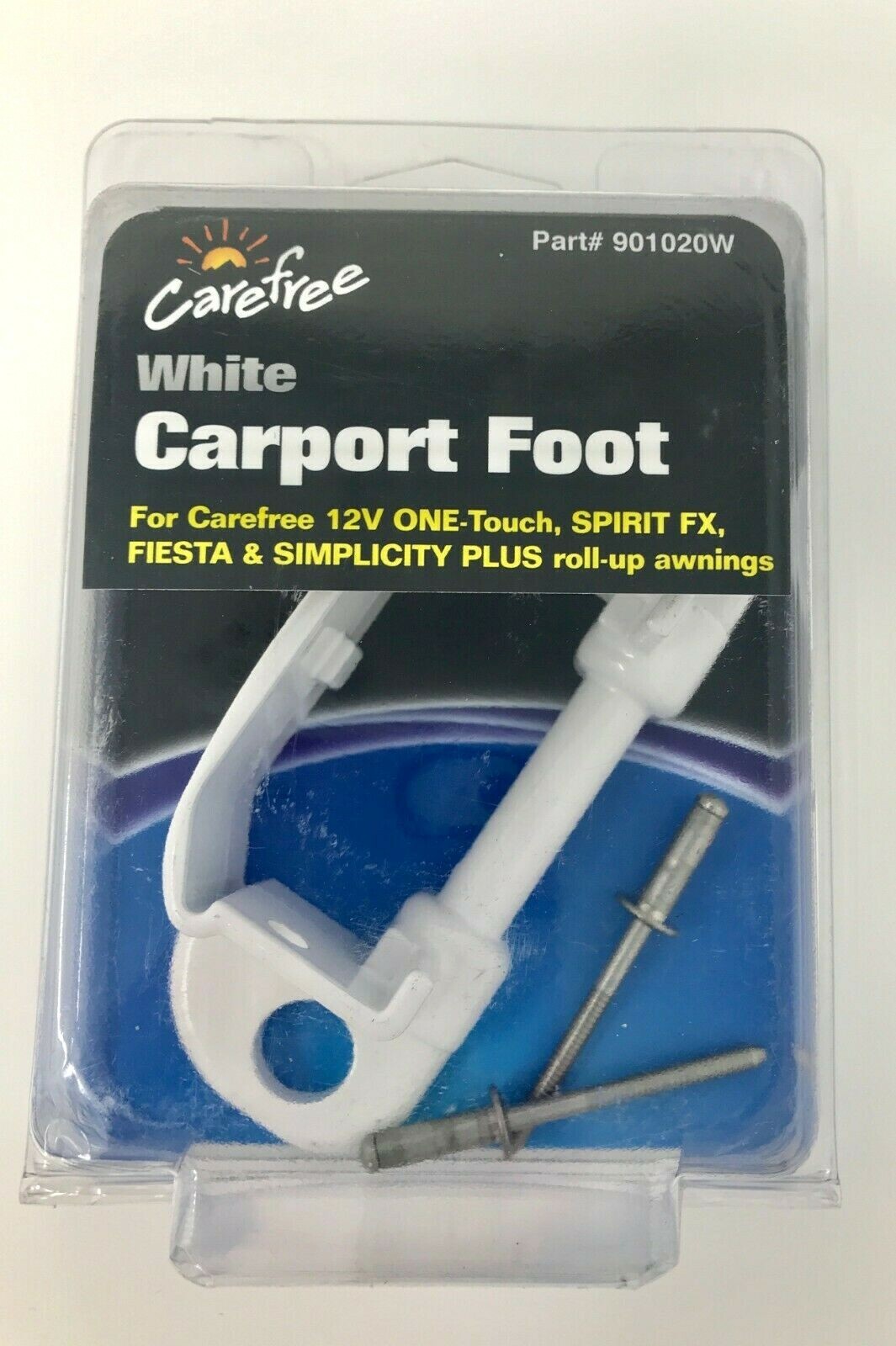 RV/Camper/Trailer – Carefree Awning Carport Foot, Part # 901020W, WHITE