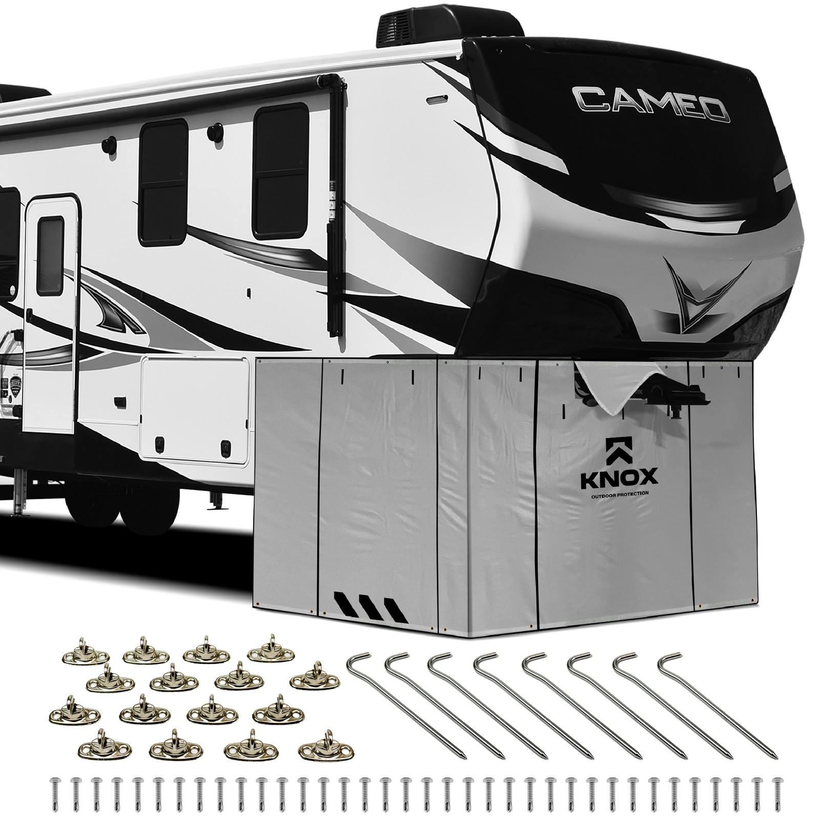 KNOX 5th Wheel Camper Accessories, RV Trailer Skirt For Max Storage, 5.5×19.6-Ft