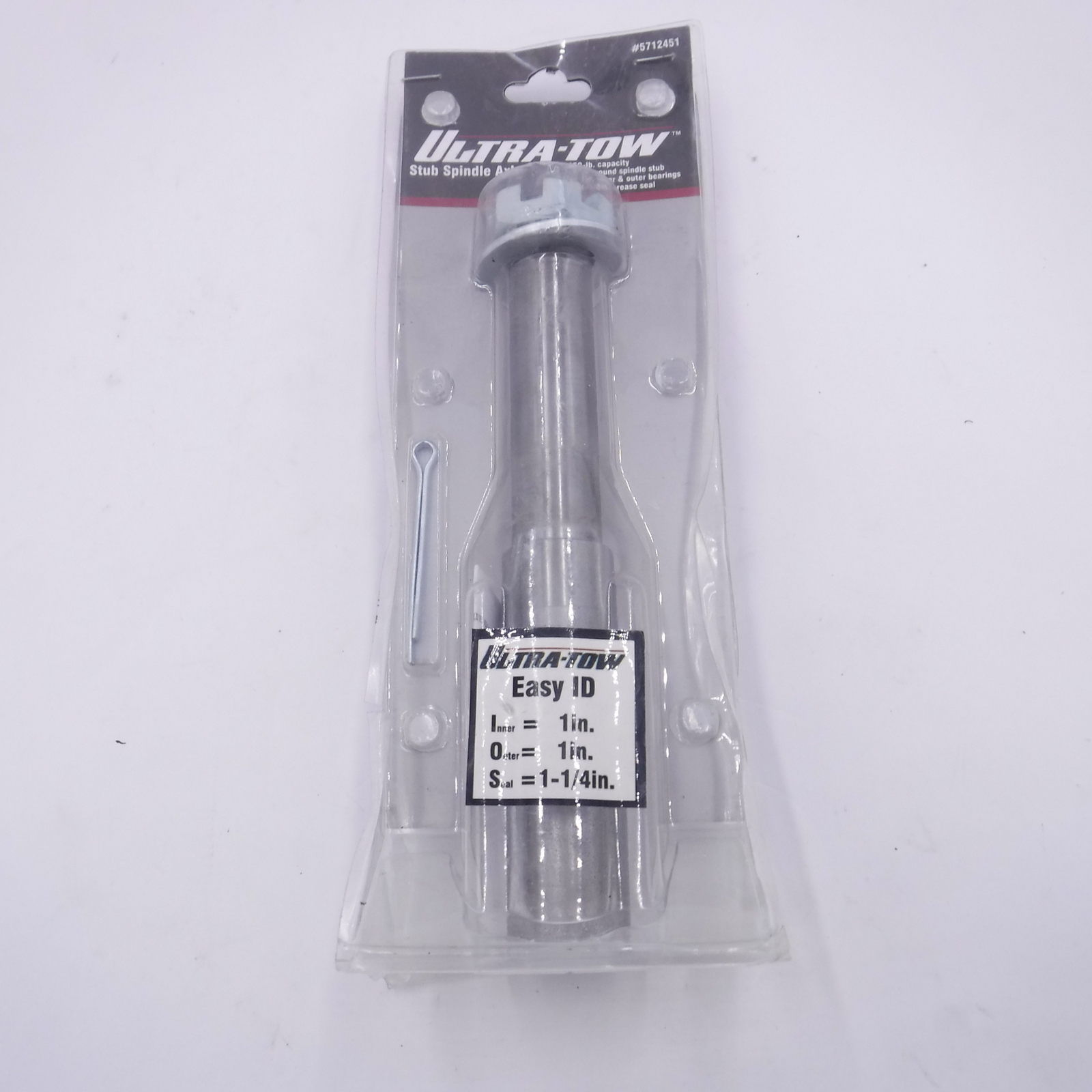 Ultra-Tow 5712451 Stub Spindle Axle 1-1/4″ Round 1250 Lb Capacity 8.56″ Long