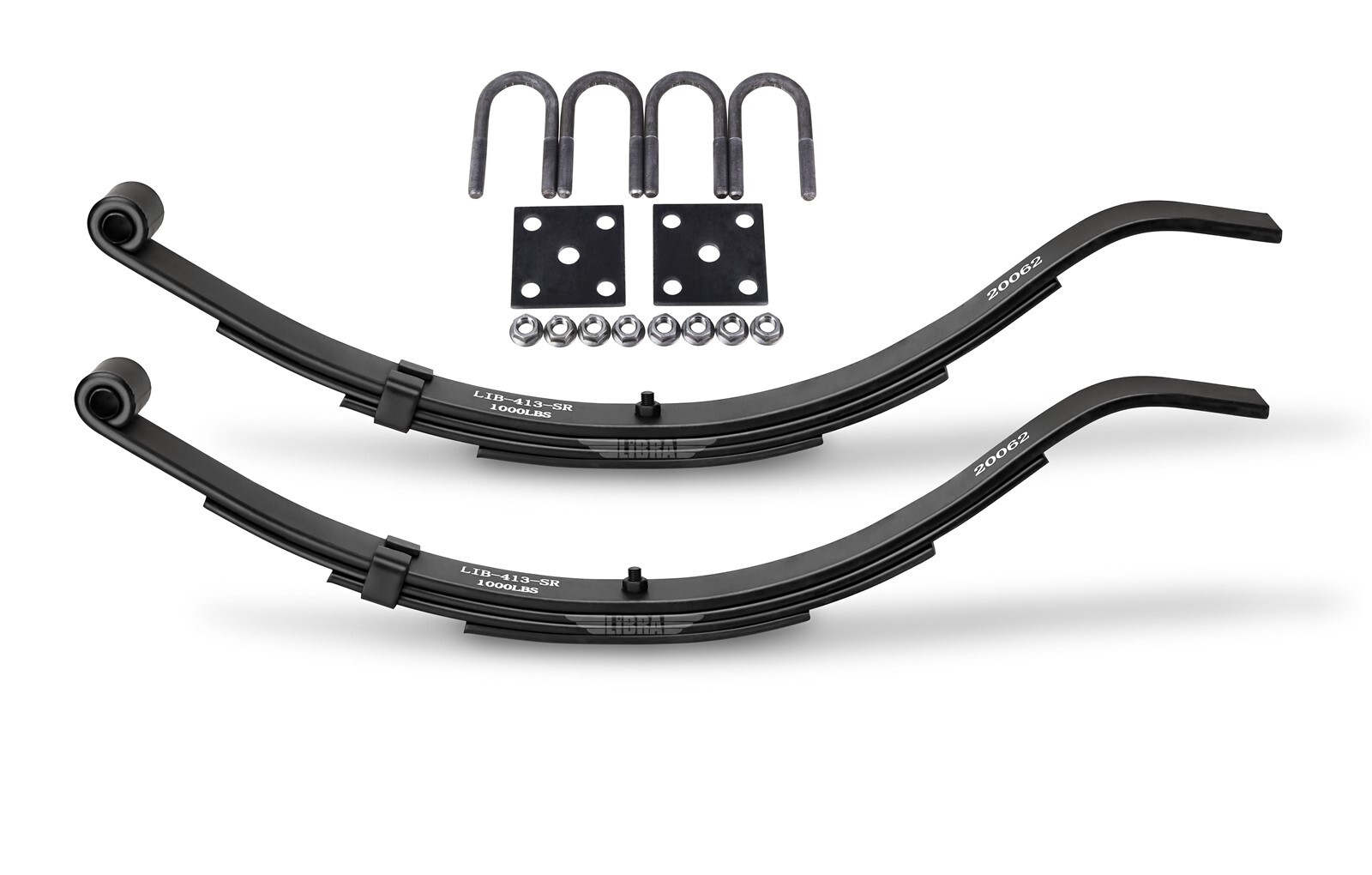 LIBRA Trailer Leaf Spring 4 Leaf Slipper 1000lb Cap for 2000lb Axle & U Bolt Kit
