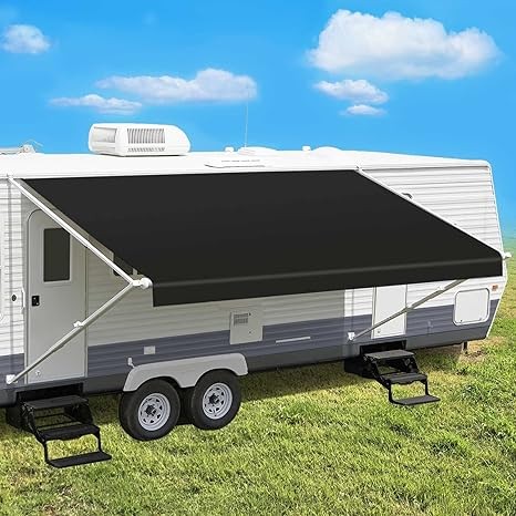 Universal Vinyl RV Awning Fabric Replacement Weatherproof for Road Trip Camping