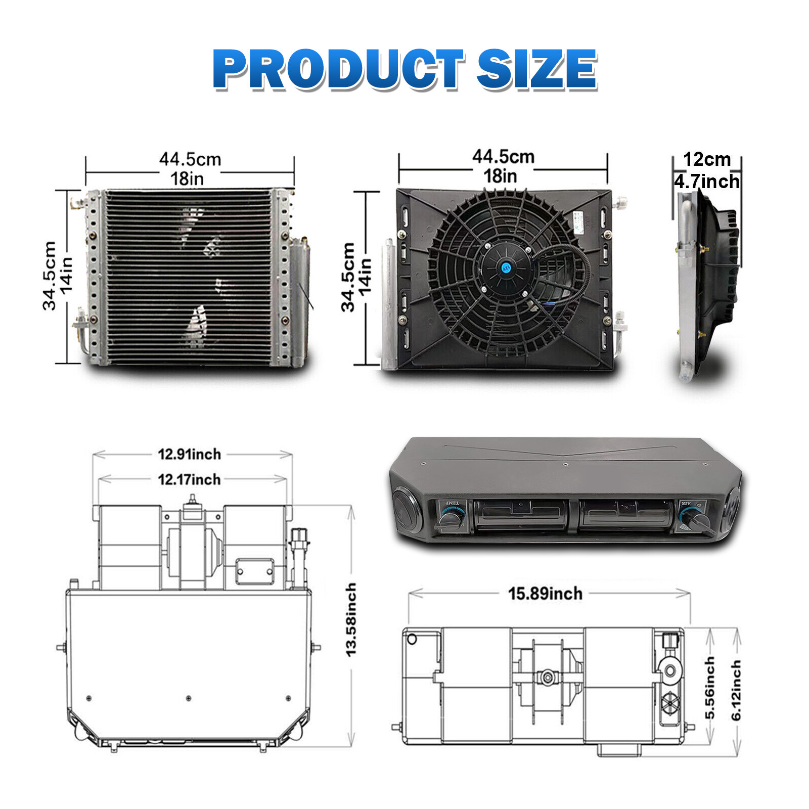 12V Cooling & Heat Underdash Air Conditioner Kits Electric Auto Car A/C Set