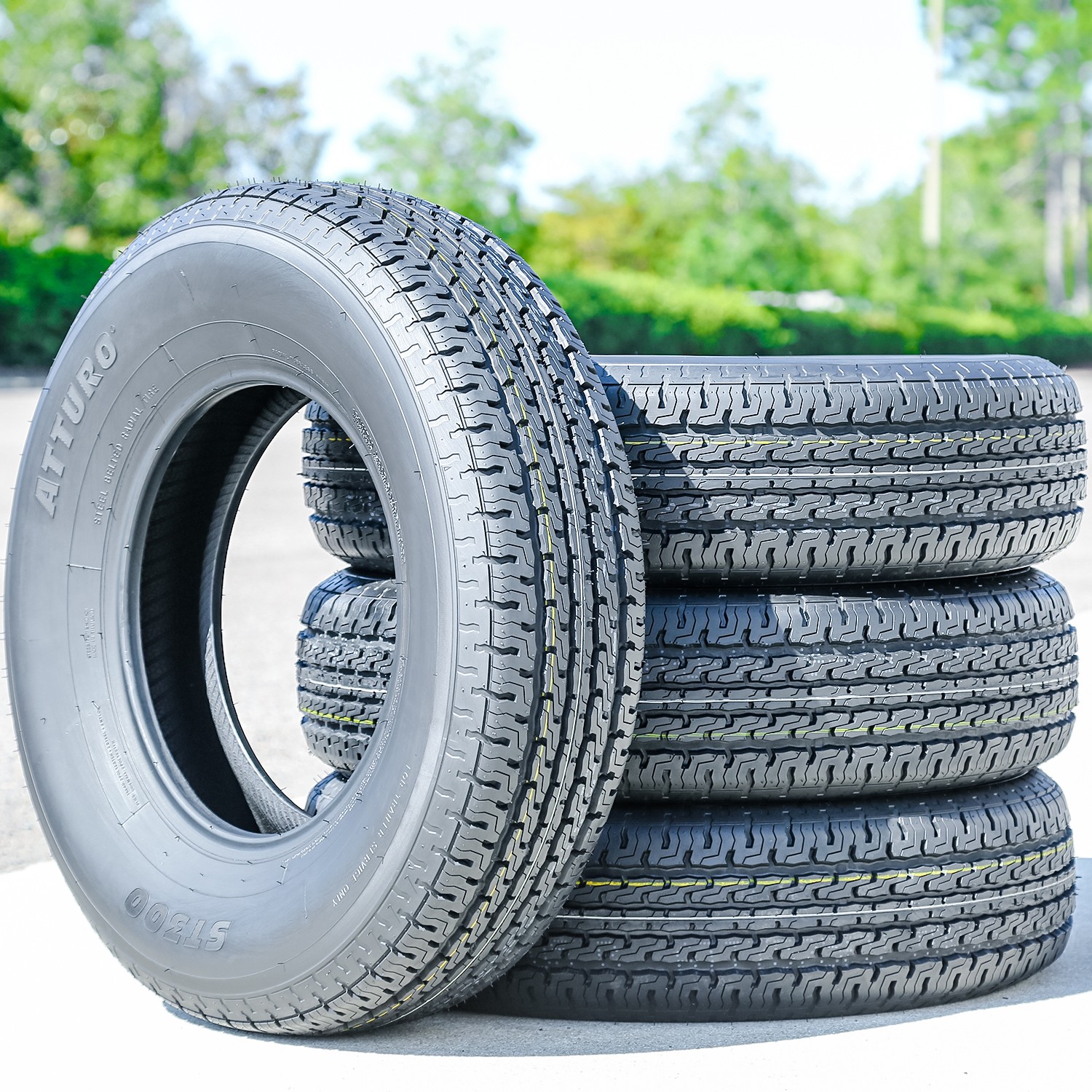 4 Tires Atturo ST300 Steel Belted ST 145R12 Load E 10 Ply Trailer
