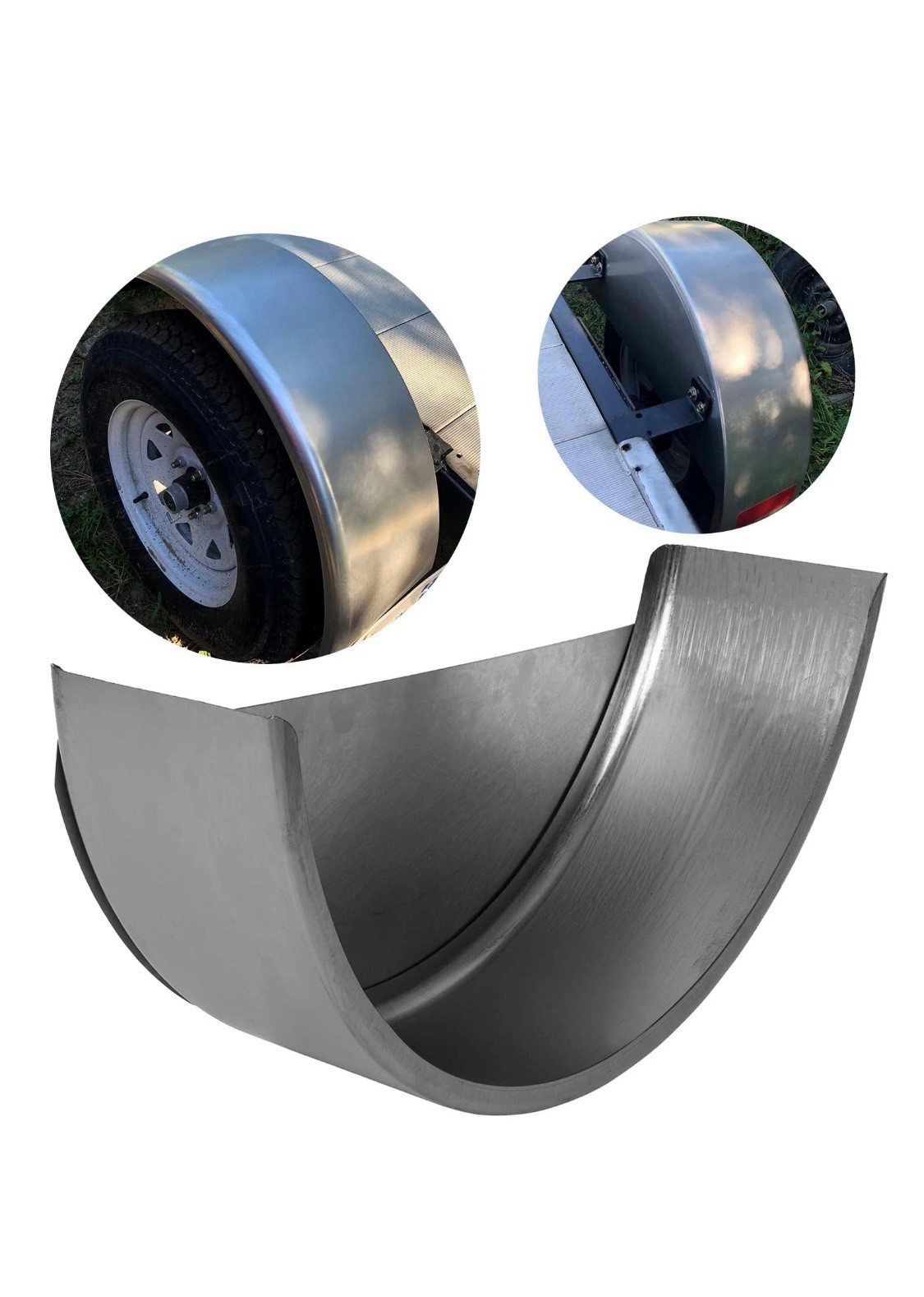 ✅ 14″-16″ Wheel NEW Steel Round Single Axle Trailer Fender & Fender back