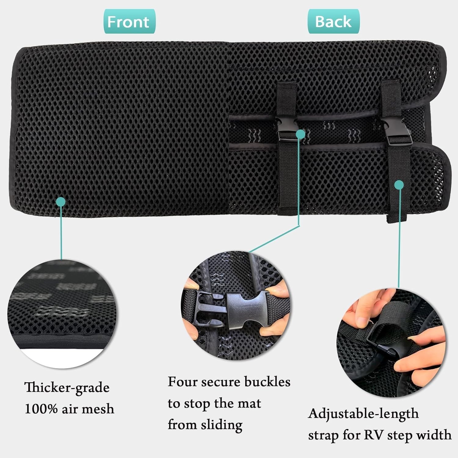 3 Pack Washable RV Step Covers – Quick Drying, Non-Slip, Fits 8-10″ Steps