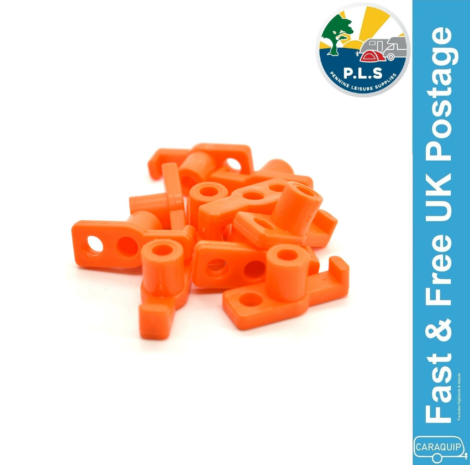 Tent Peg Hard Rock Ground Orange Hook Tops Toppers Caravan Camping Awning x 10