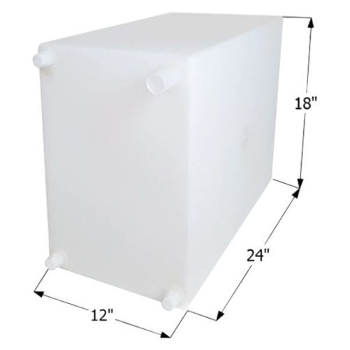 ICON 12718 20 gal. Fresh Water Tank with 1/2″ Fittings (24″L x 18″W x 12″H)