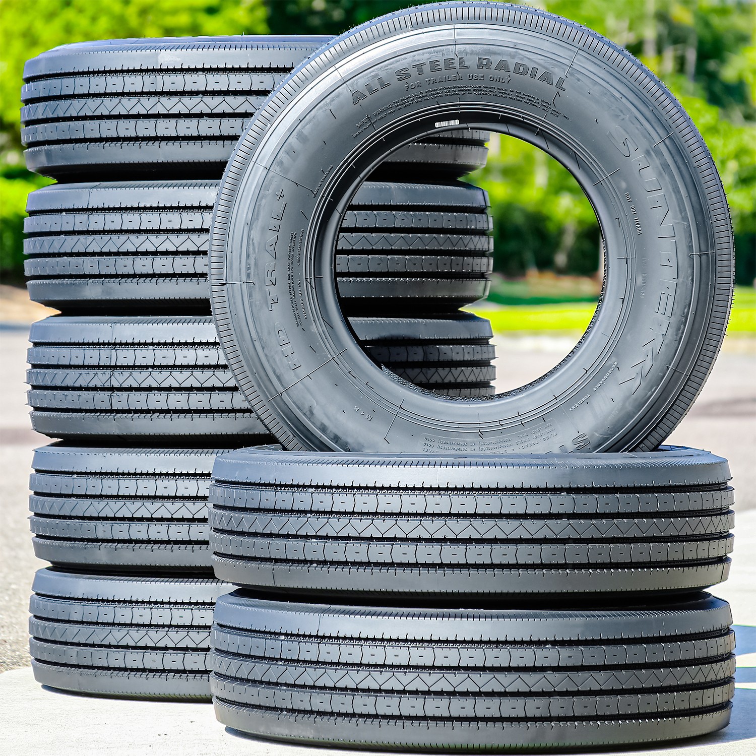 4 Tires Suntek HD Trail + All Steel ST 235/85R16 Load H 16 Ply Trailer