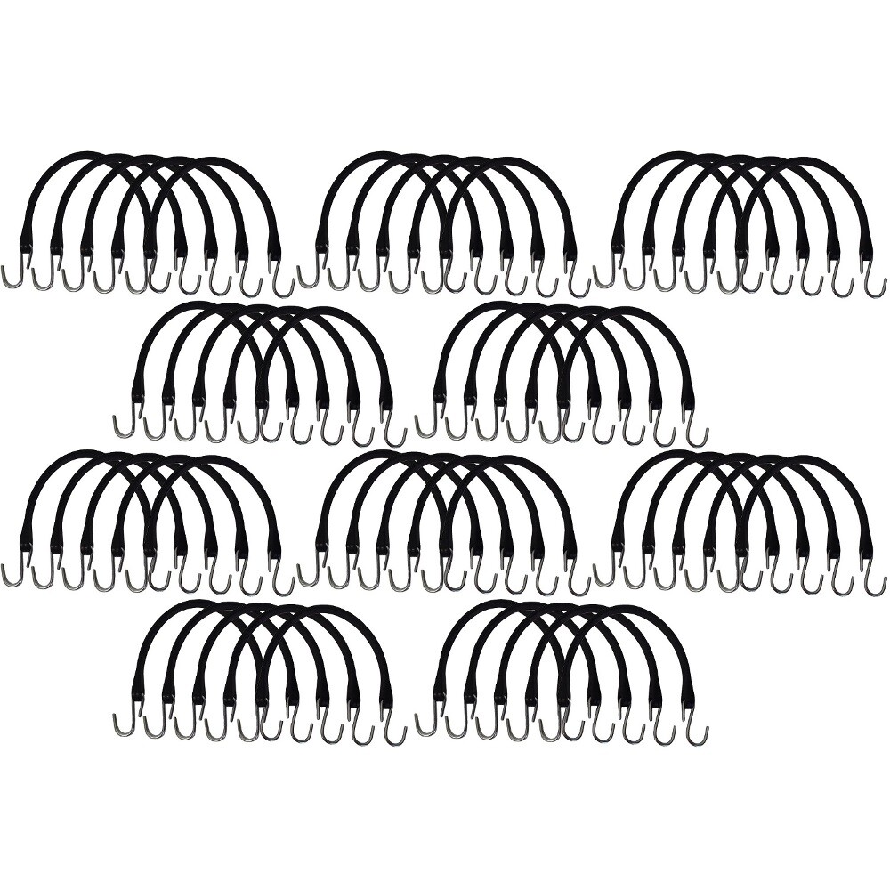 50 Tarp Straps 15″ Natural Rubber Bungee Cord Flatbed/Canvas Strap Tie-Downs