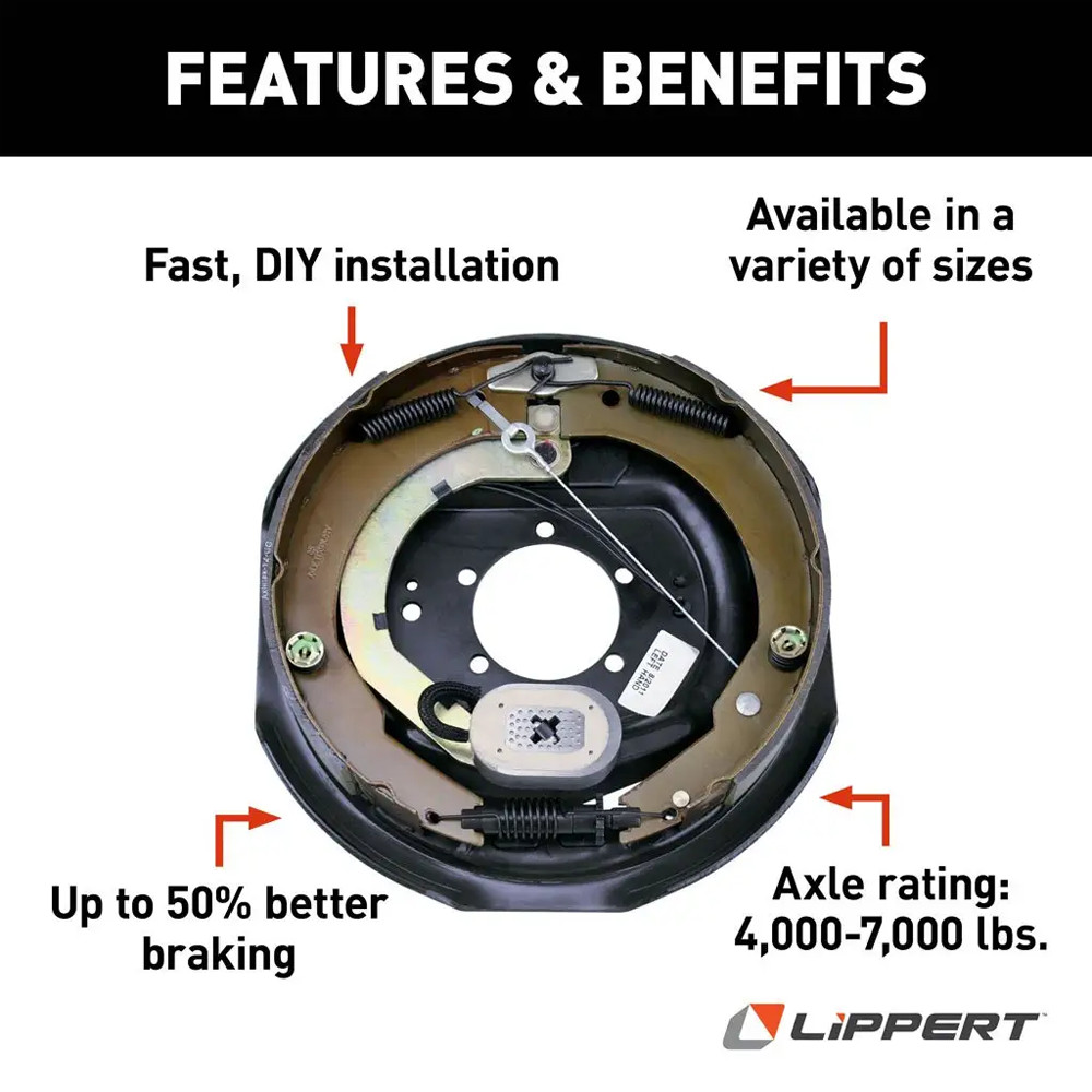 Lippert 12×2 LH Brake+Hub 8on6.5 (7K Std/8K Hybrid) 5/8 Stud – Fits Dexter Alko