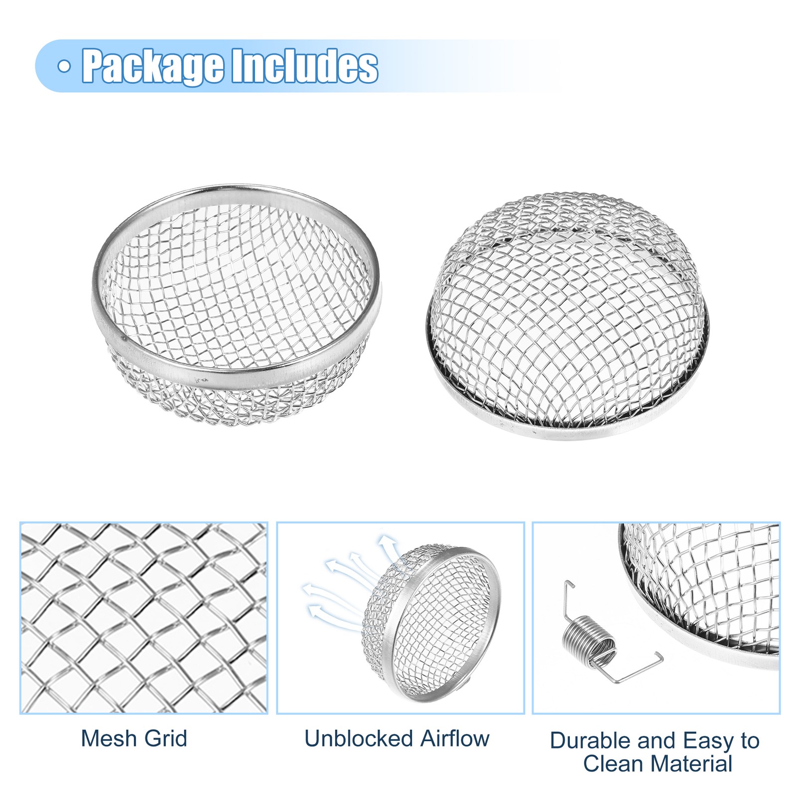 2 Pcs RV Flying Screen RV Furnace Camper Heater Exhaust Vent Cover 2.8″ Mesh