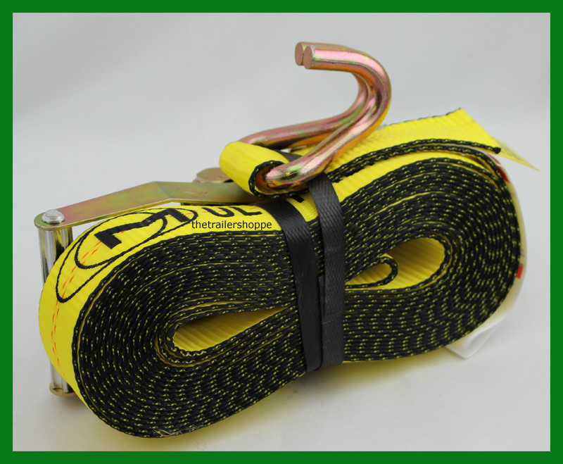 Ratchet Strap Cargo Control Tie down Fastener Wire Hook -2″ X 30″ -Set of 2
