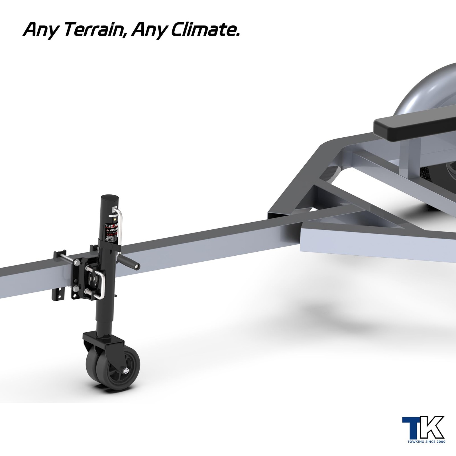 2000 lbs Upgraded Boat Trailer Jack, 10″ Lift, Bolt On Black