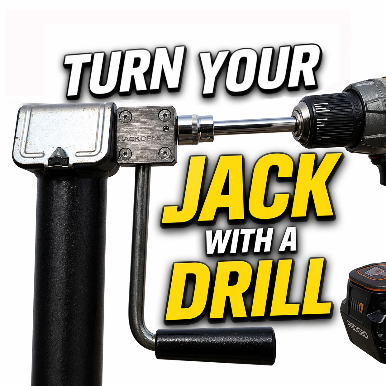 Jack Drill Adapter – RV, Boat, Utility Trailer Jack Tool – JACKDRIVE