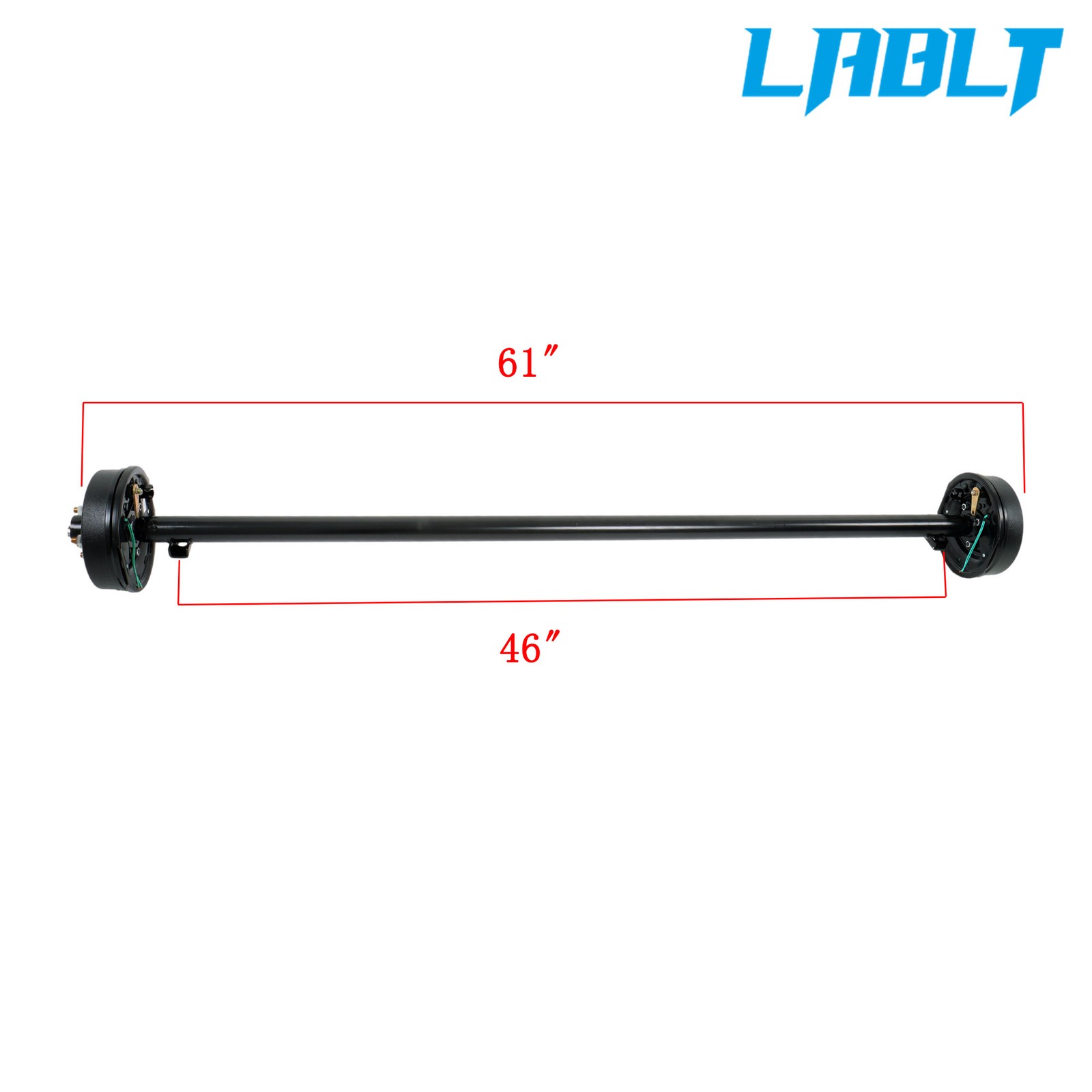 3.5k TK Trailer Axle 5 lug Electric Brake 61″~95″ HubFace 46″~80″ Spring Center