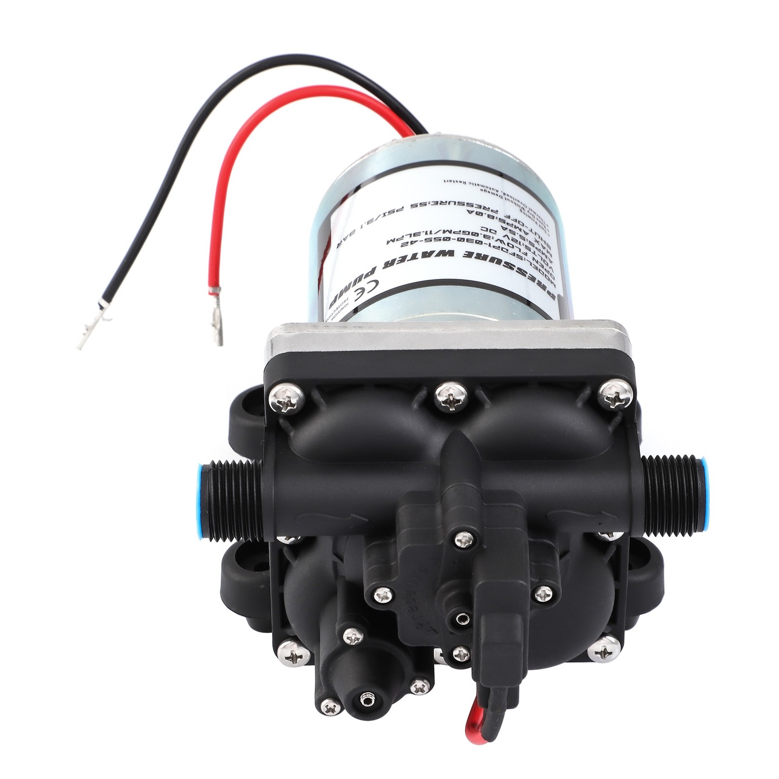 Quiet 12V Water Pump Kit For RV Caravan Boat w/ Filter Joints Teflon Tape 55PSI