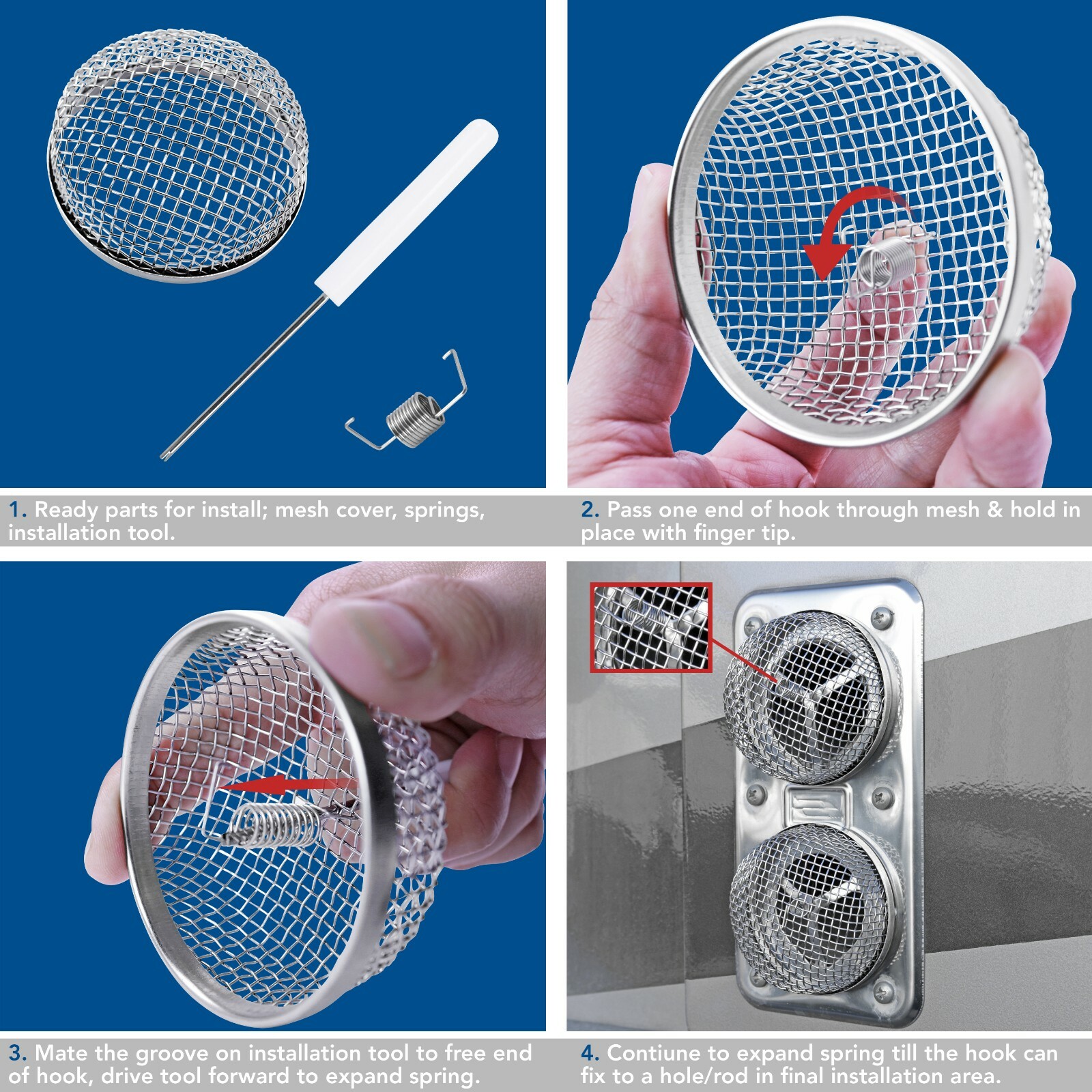 RV Motorhome FLYING INSECT BUG SCREEN for 2.8″ Furnace NEW LCW 2 PACK