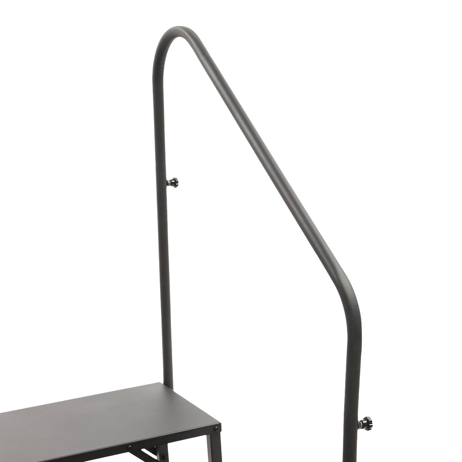 4 Steps Ladder RV Step w/ Handrails Mobile Home Stairs for Travel Trailer Camper