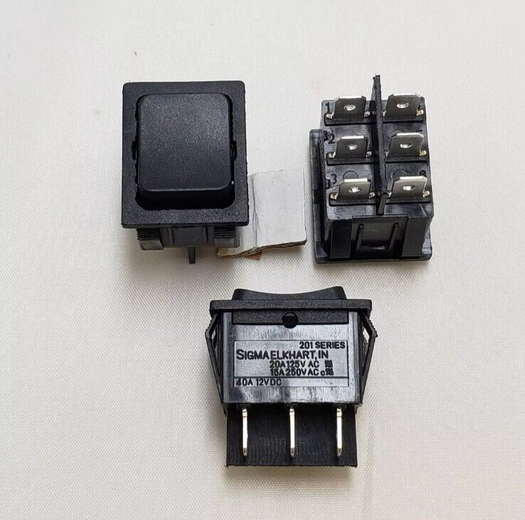 201S-15 SIGMA SWITCHES REPLACEMENT SWITCH DPDT BLACK MOMENTARY ON OFF