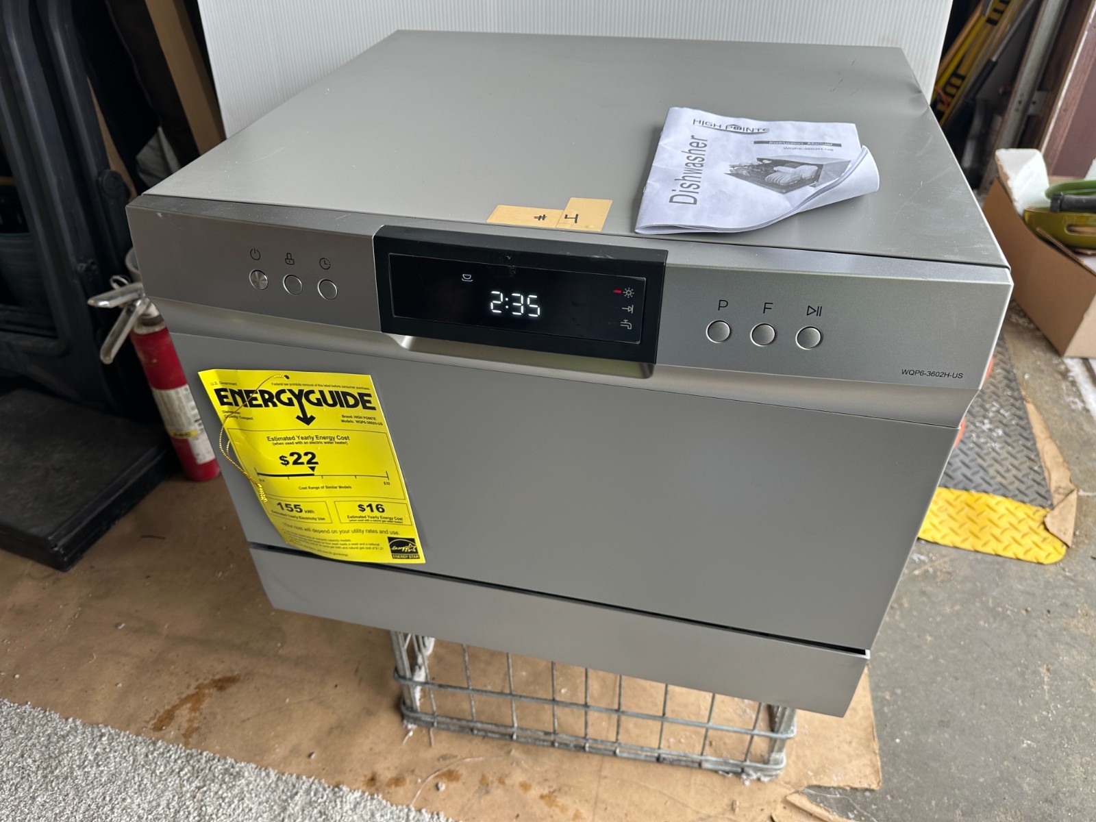 High Pointe 6 Place Compact Dishwasher Countertop RV Portable Silver LED
