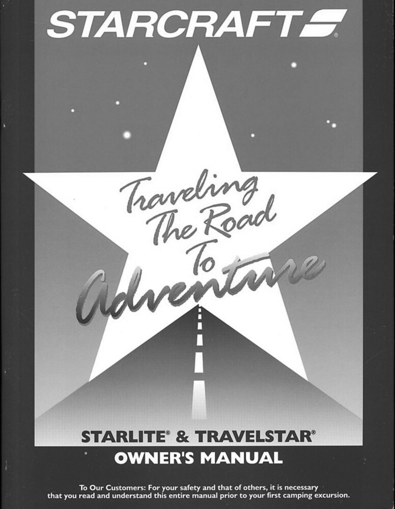 2001 Starlite /Travelstar Camping Popup Trailer Owners Manual
