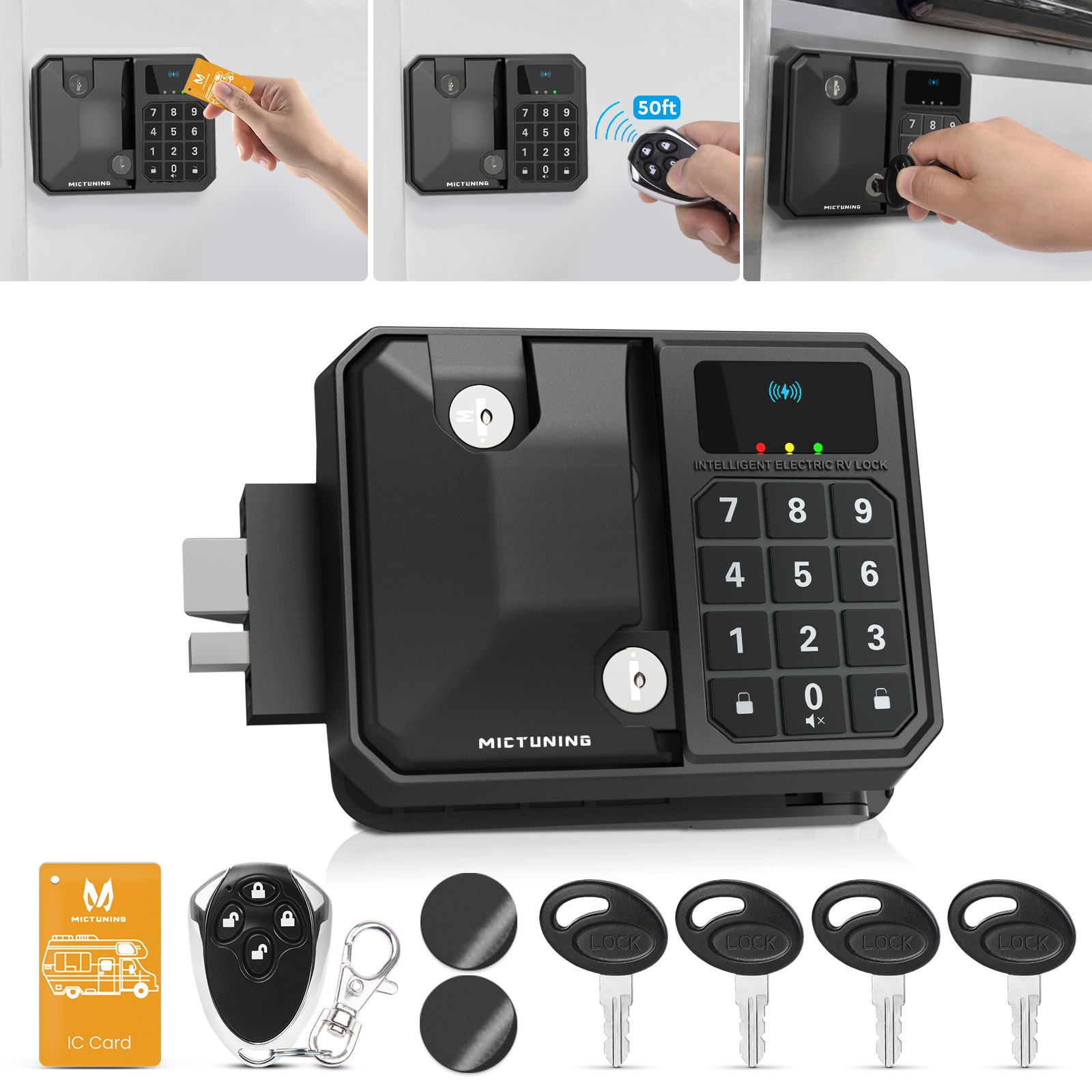 RV Keyless Entry Door Lock Waterproof Camper Trailer Lock With Keypad Fob Remote
