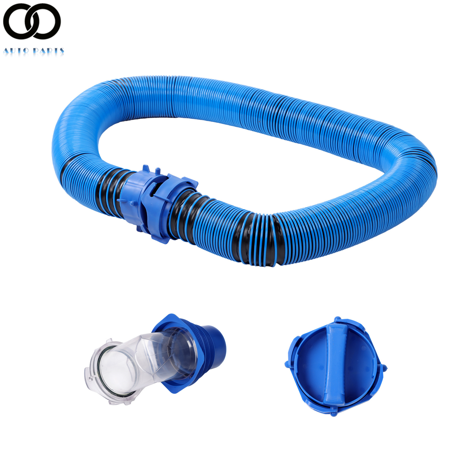 For Camper RV Trailer 15 FT Sewer Hose Kit & 4-in-1 Adapter & Clear Elbow & Cap