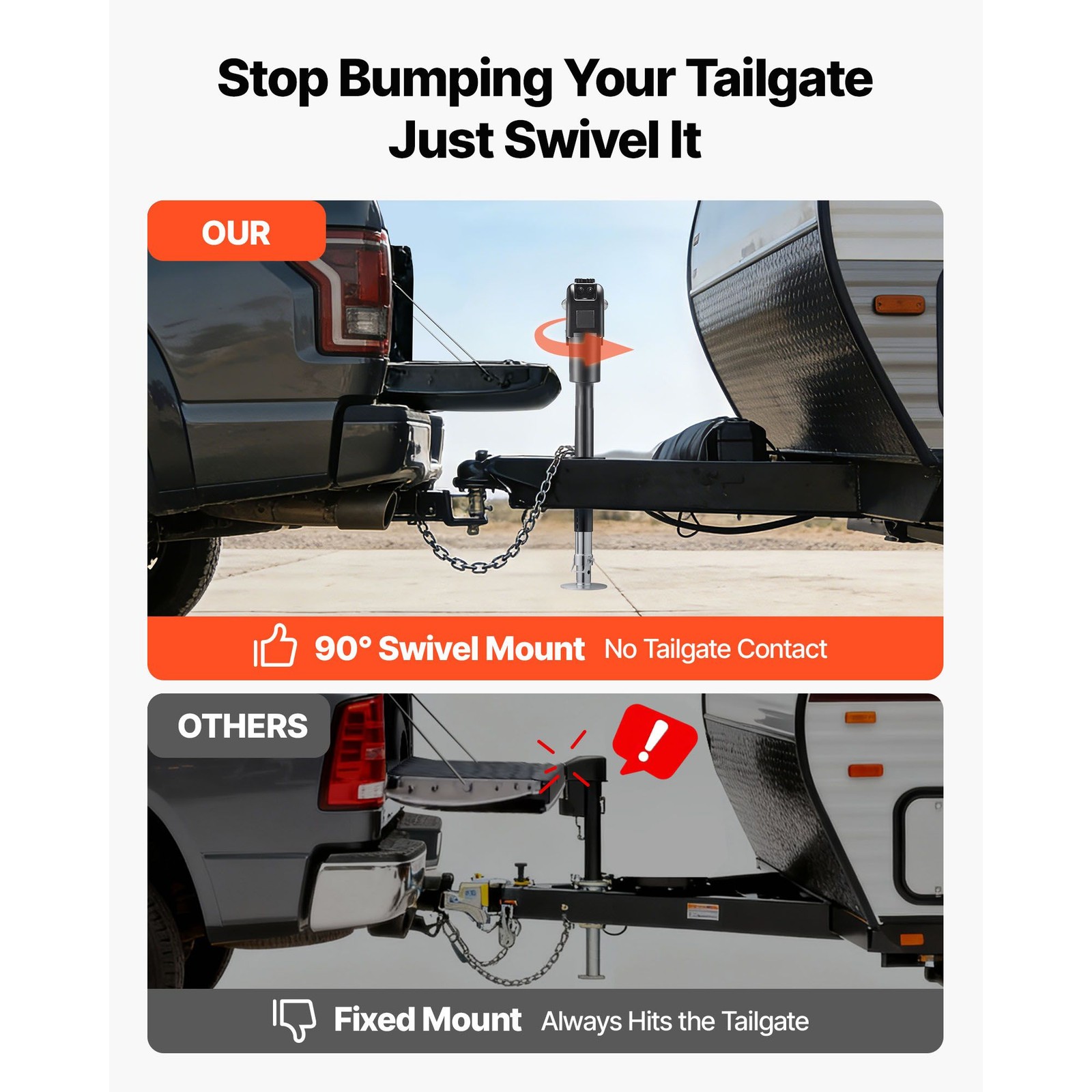 7500lb Electric Trailer Jack 12V Tongue Lift with Remote LED 9.84-33.85in