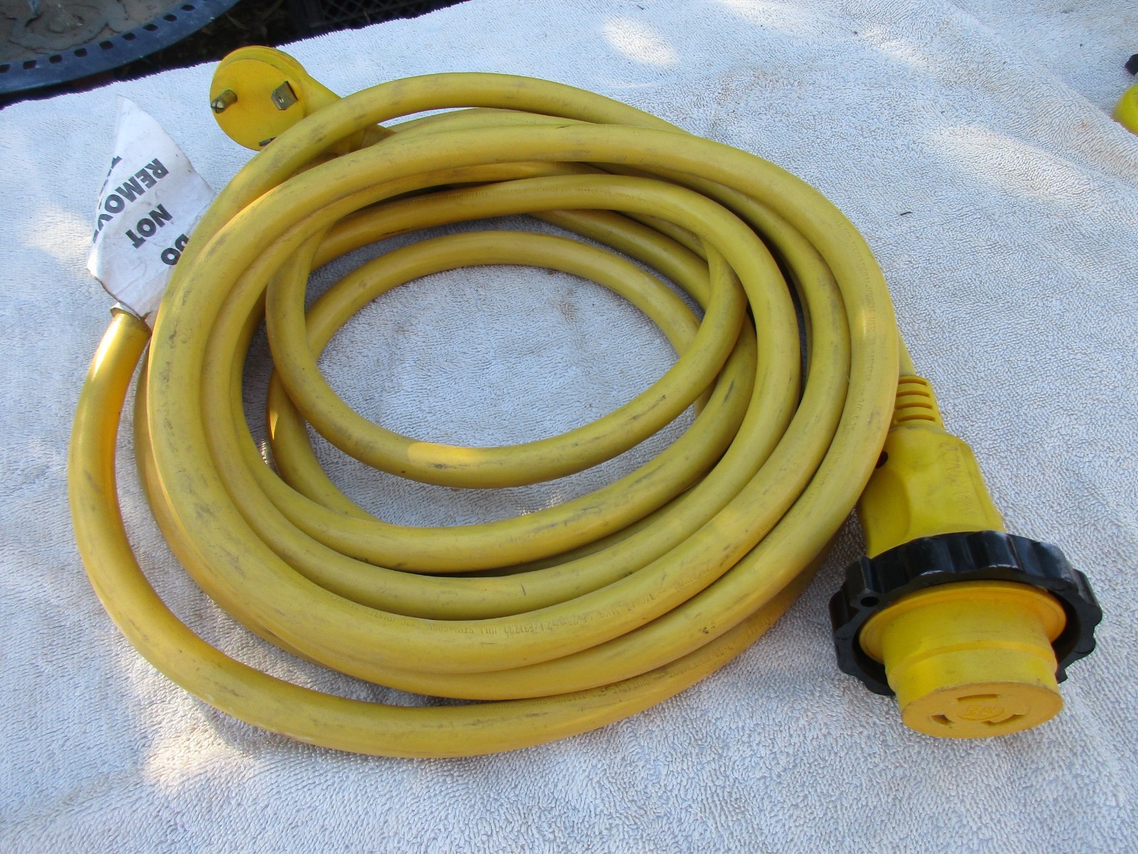 Marinco Park Power 30 Amp 125 Volt Cord ~ Water Resistant Yellow RV Cord ~ 30′