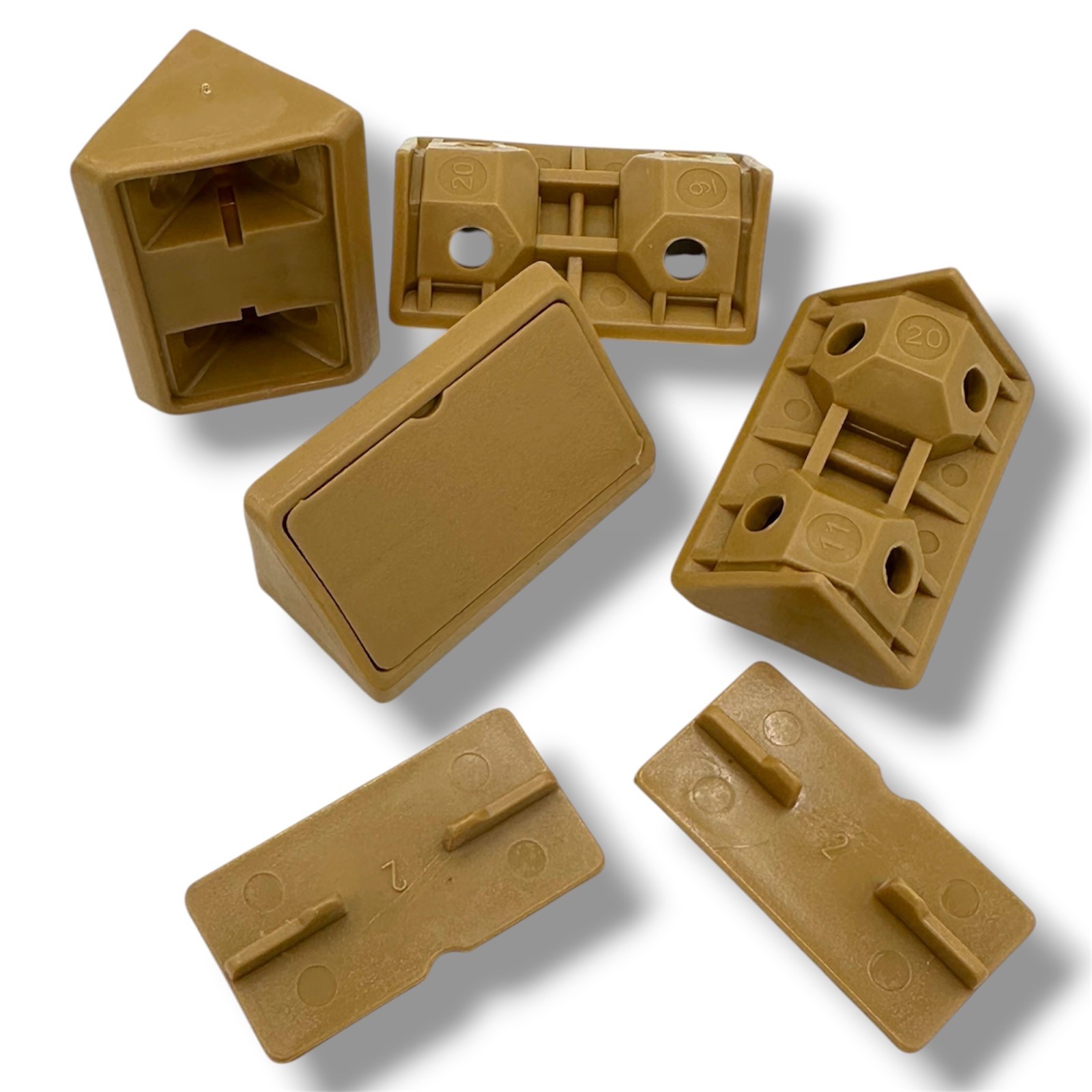 Campervan Corner Connector Fixings Beige 44mm Furniture Blocks Shelving DIY