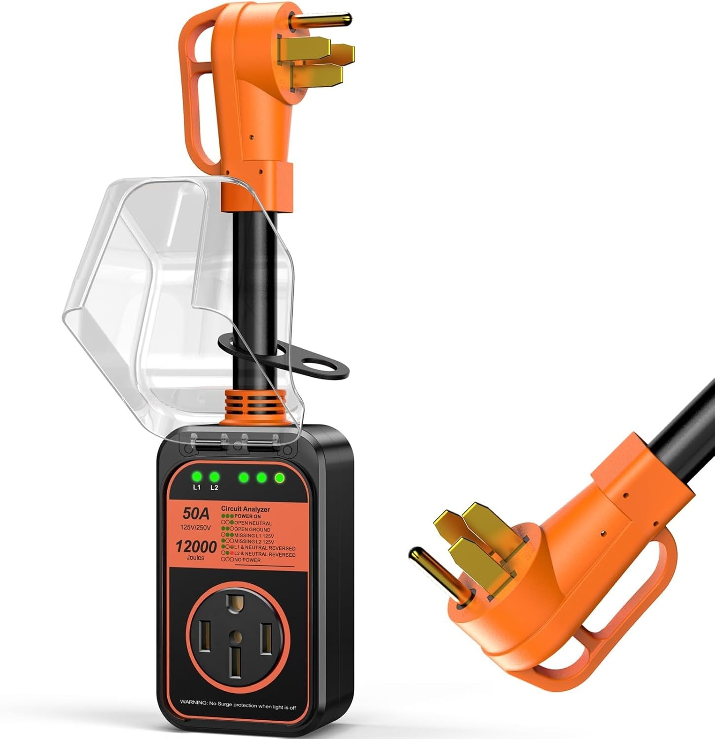 Compact 50 Amp RV Surge Protector with Reliable Circuit Protection for Campers