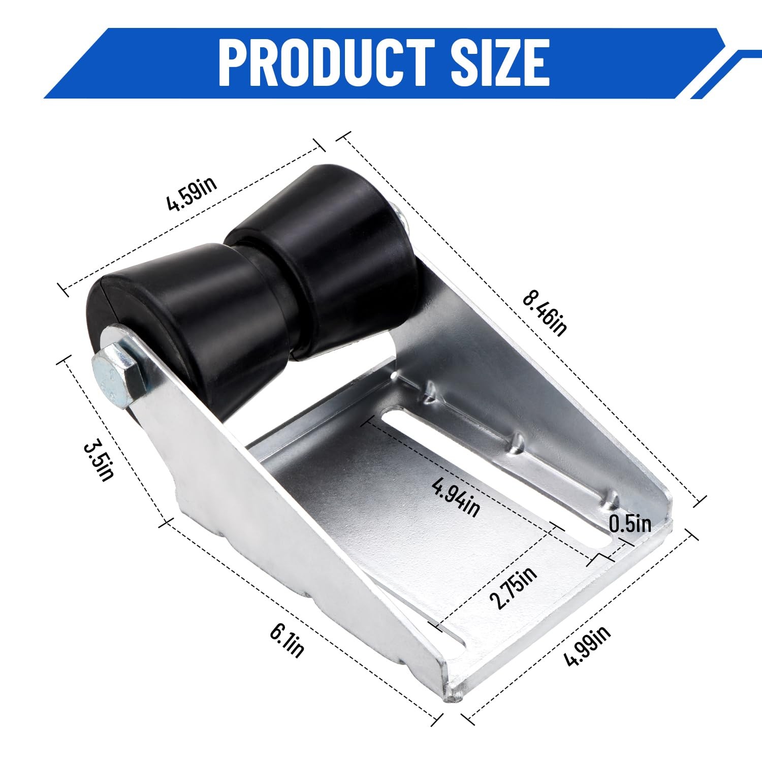 5″ Trailer Rollers with Brackets Keel Roller Assembly Kit for Boat Trailer US