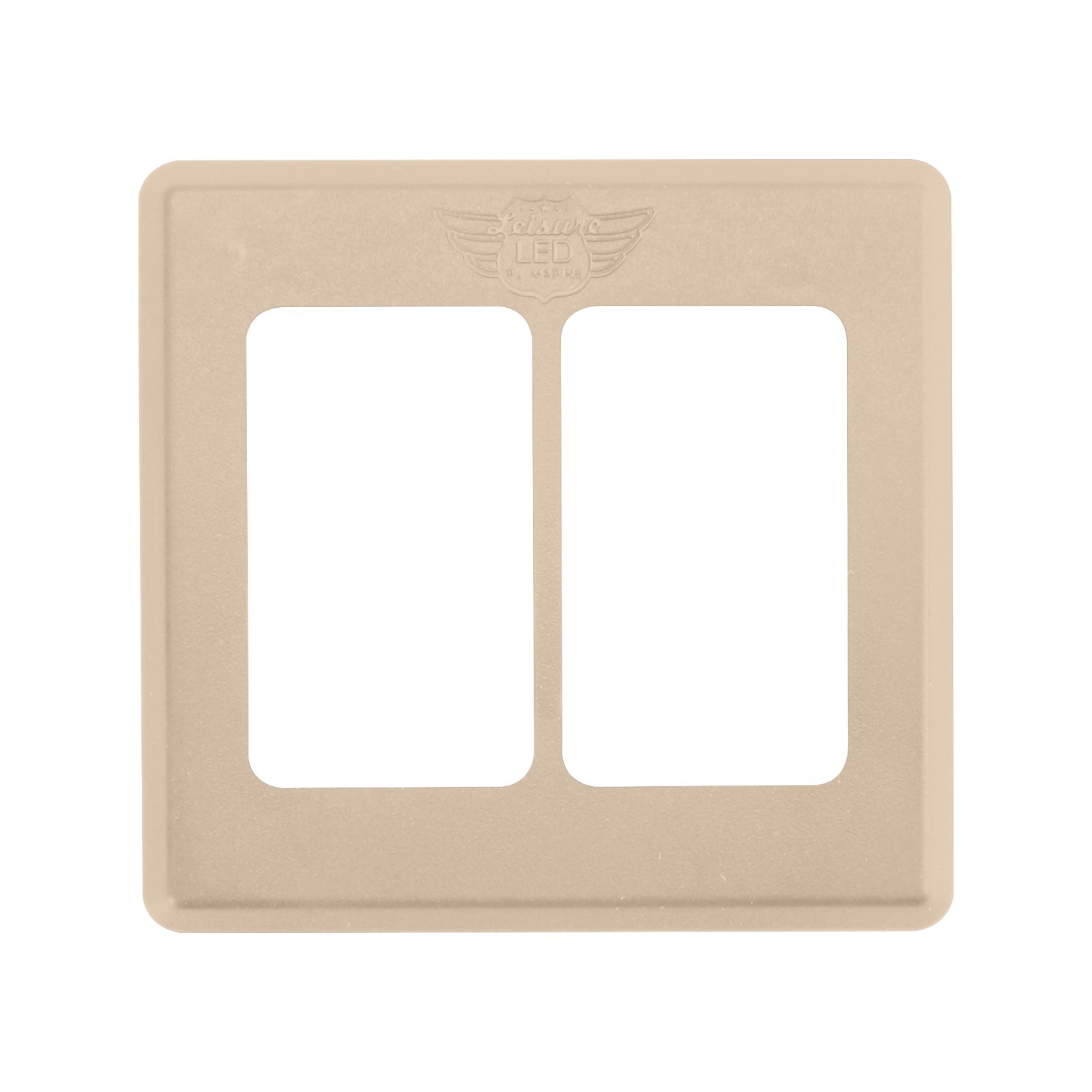 Leisure LED Tan Double SPST On-Off Switch with Bezel, 12-Volt, for RV, Trailer