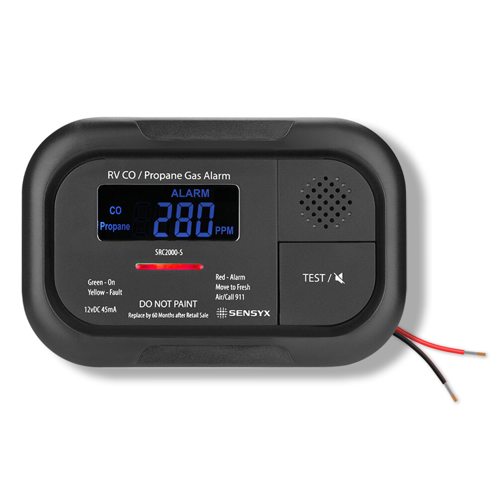 Digital RV Carbon Monoxide & Propane Dual Gas Alarm – Hard-Wired DC 12V, LCD