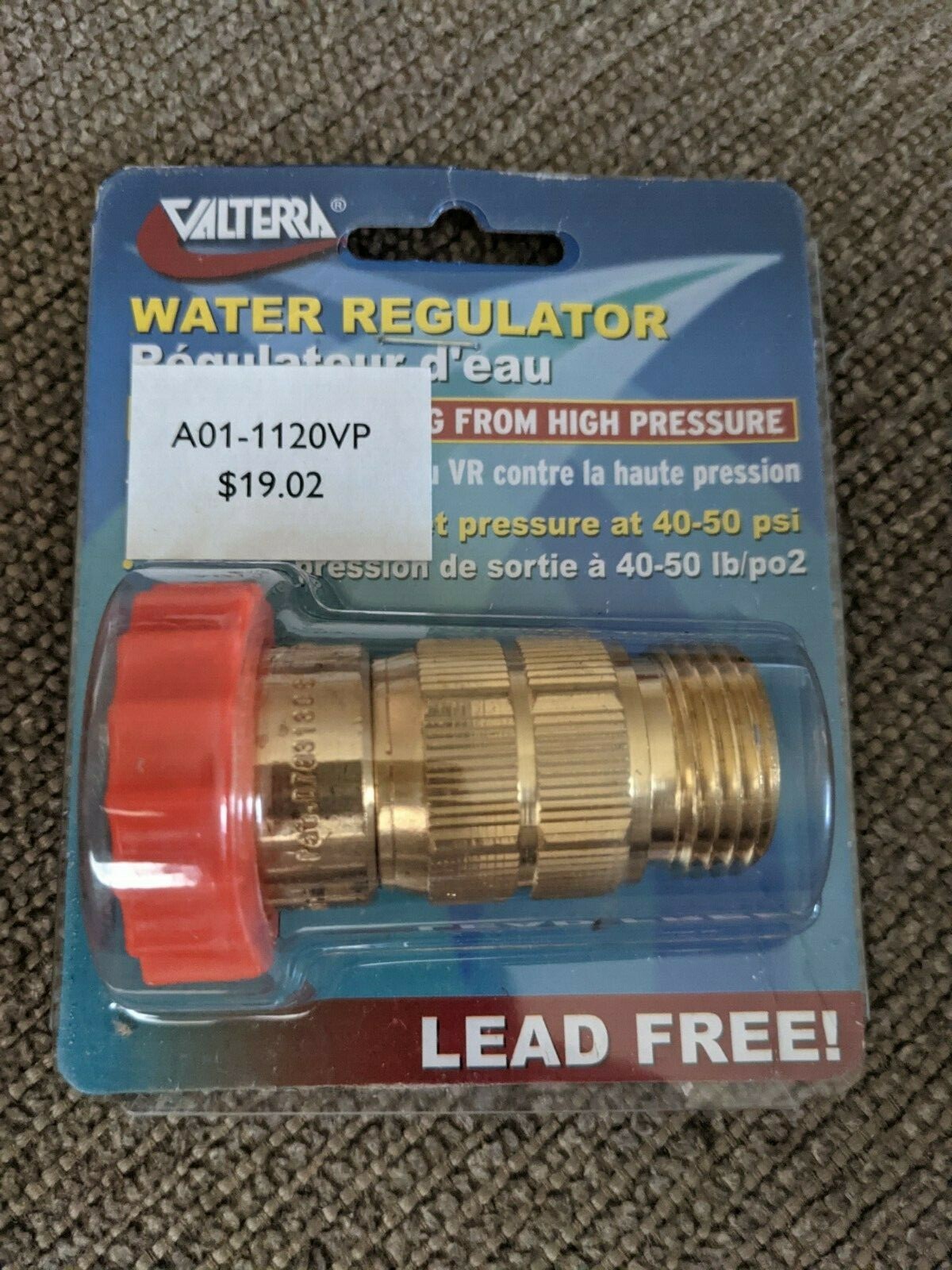 A01-1120VP Valterra Hi Pressure Water Regulator RV Water System Lead Free