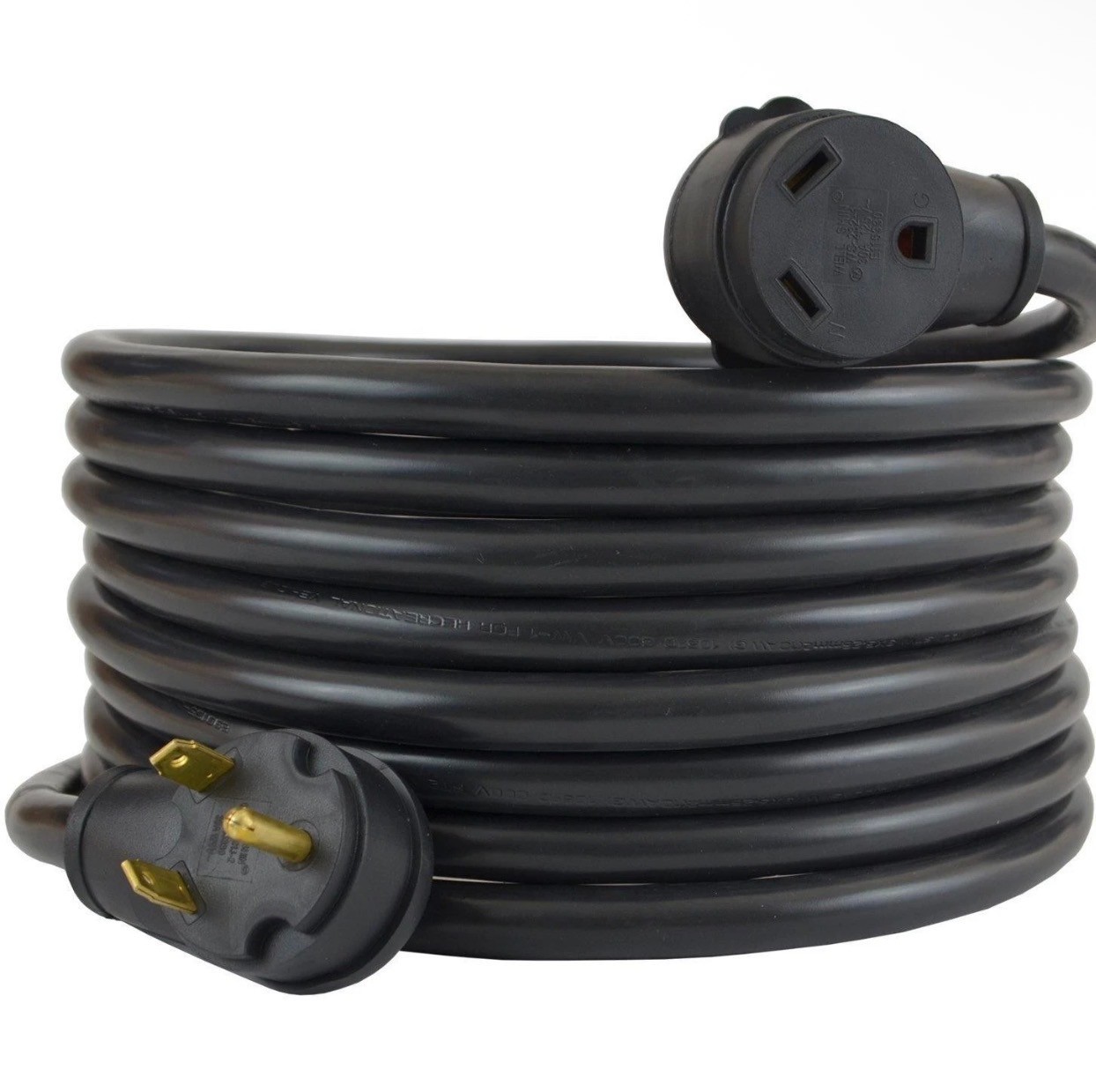 30 Amp RV Extension Cord 50 Foot Power Supply Cable For Trailer Camper