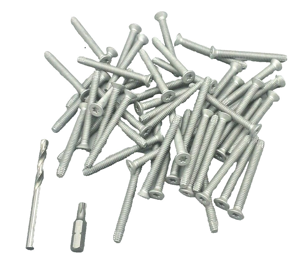 Lot of 140 – 1/4″ x 2.5″ PLATED Torx Self Tapping Trailer Wood Deck Screws W/Bit