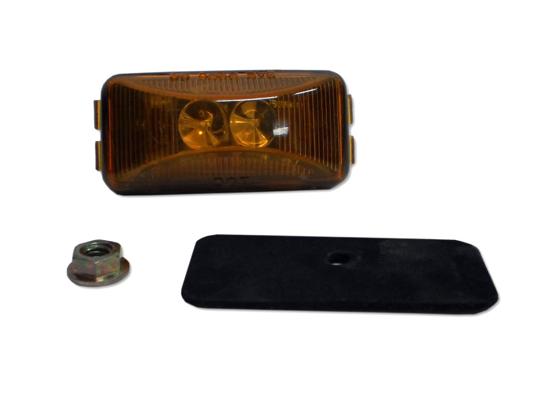 1.2 by 2.5 Inch Amber LED Stud mount Rice Light 1/4″ Hole Mount