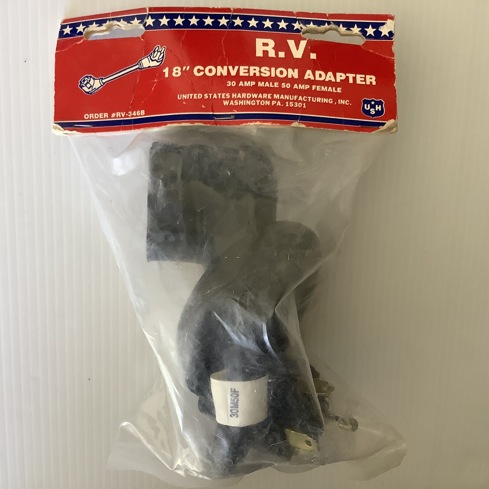 US Hardware 18″ Conversion Adapter RV346B RV 30 Amp Male 50 Amp Female