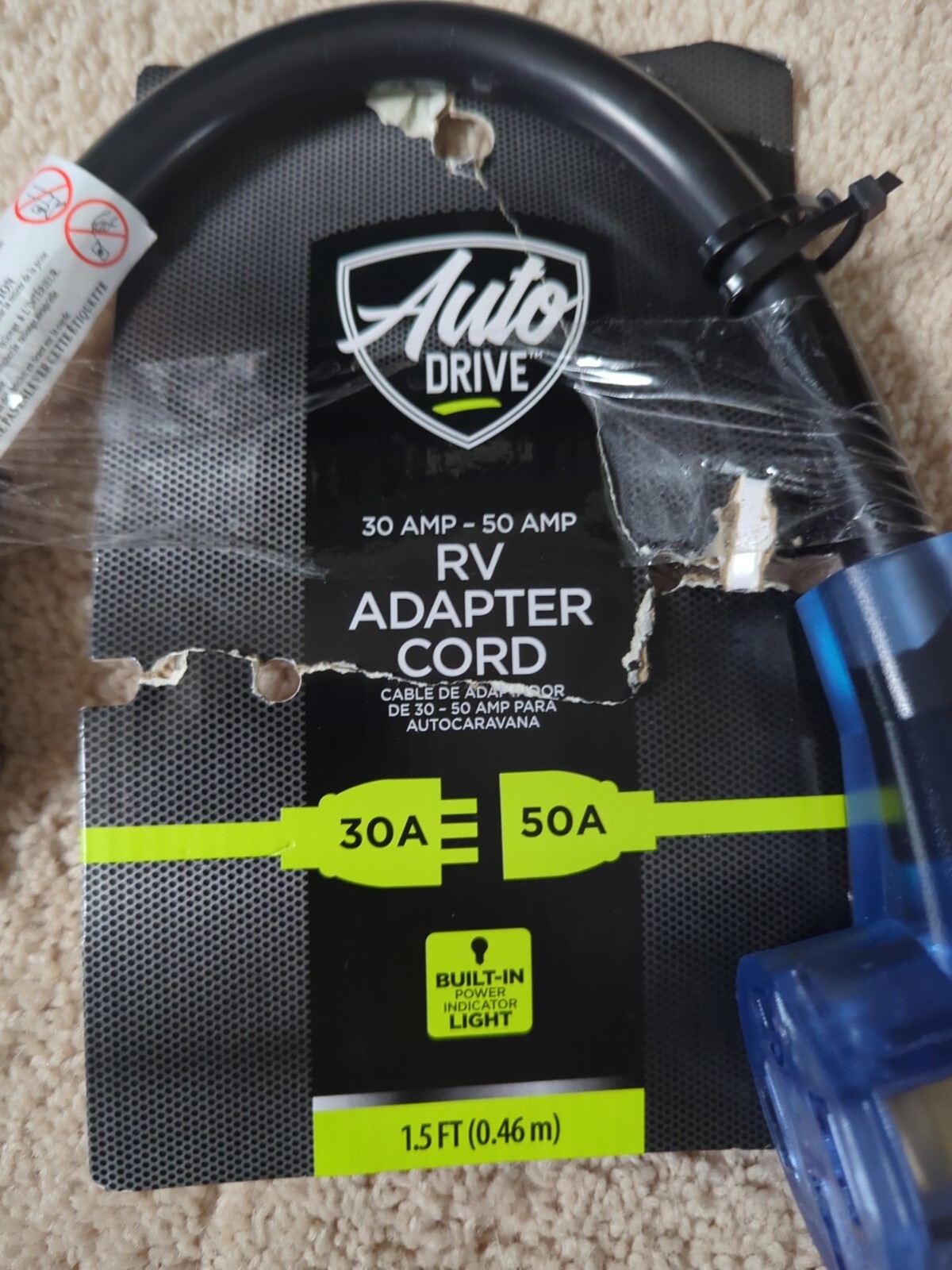 Auto Drive 30 Amp Male – 50 Amp Female RV Adapter Cord, RVs / Mobile Homes 1.5FT