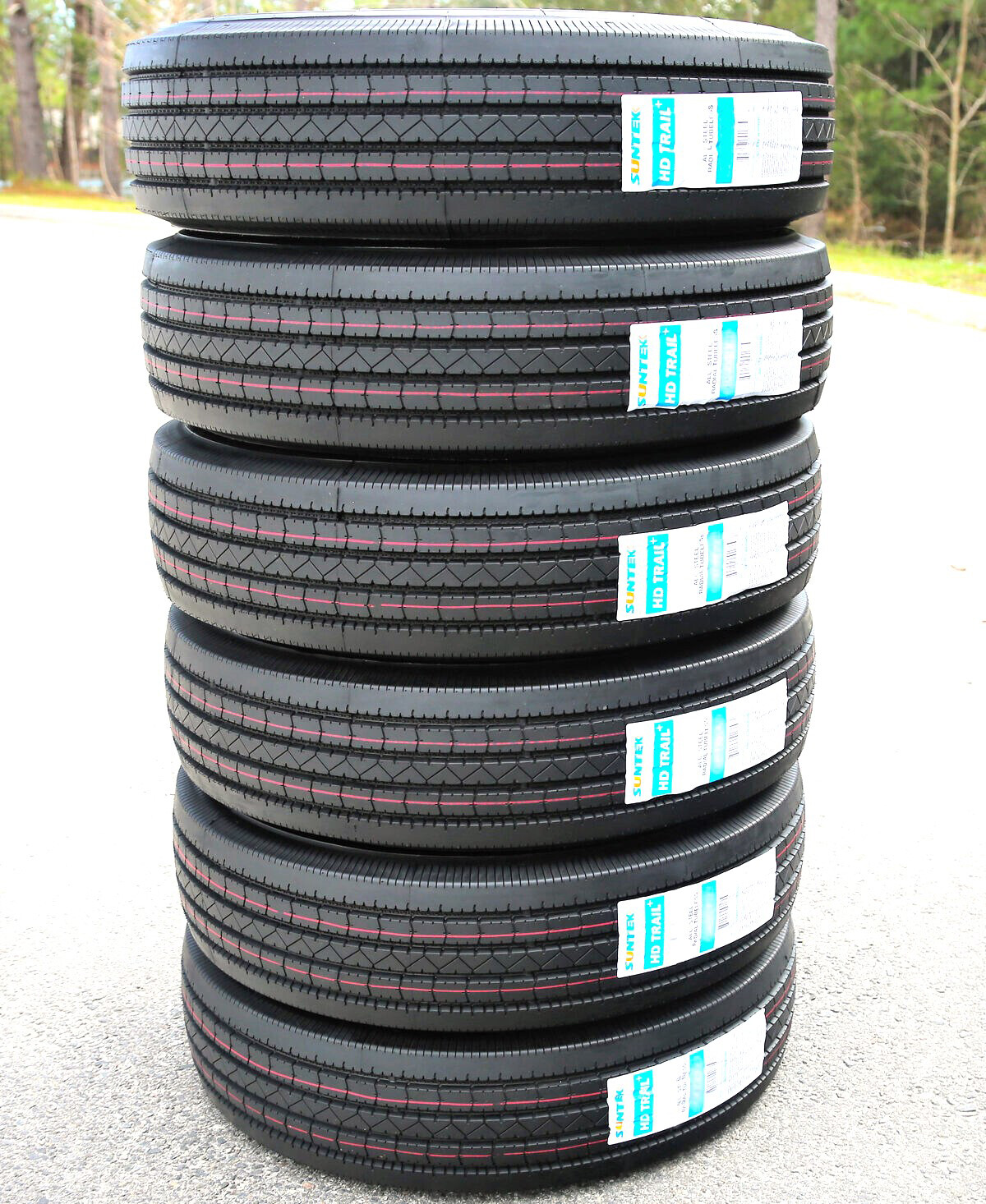 6 Tires Suntek HD Trail + All Steel ST 235/85R16 Load H 16 Ply Trailer